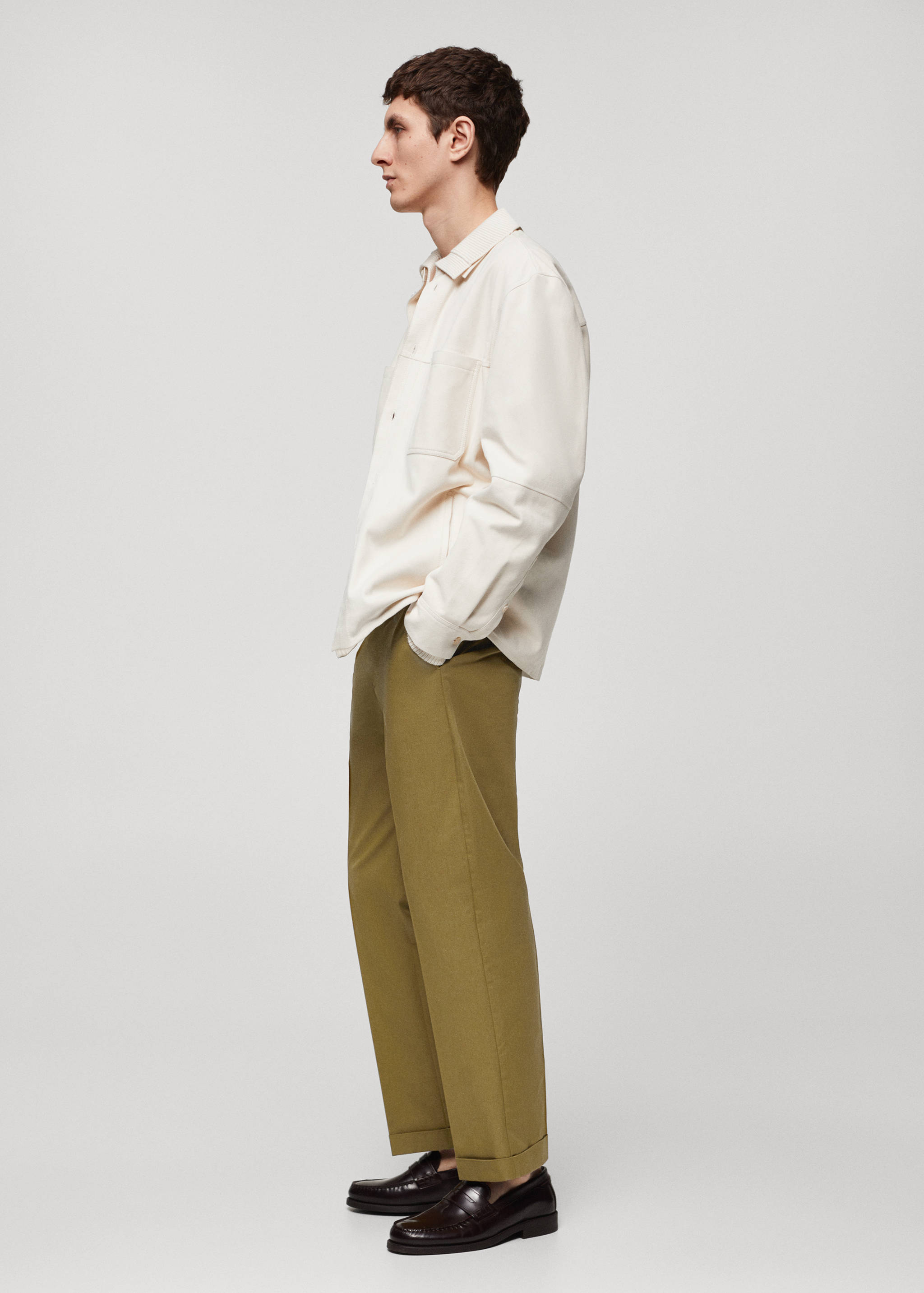 100% leather overshirt with pockets - Details of the article 2