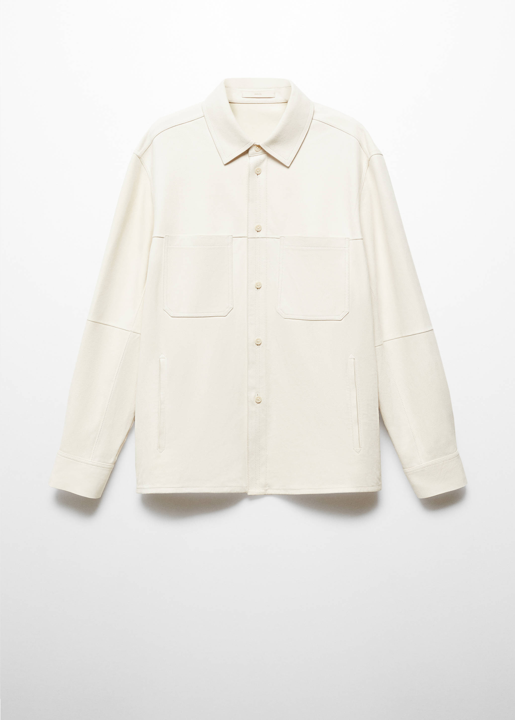 100% leather overshirt with pockets - Article without model