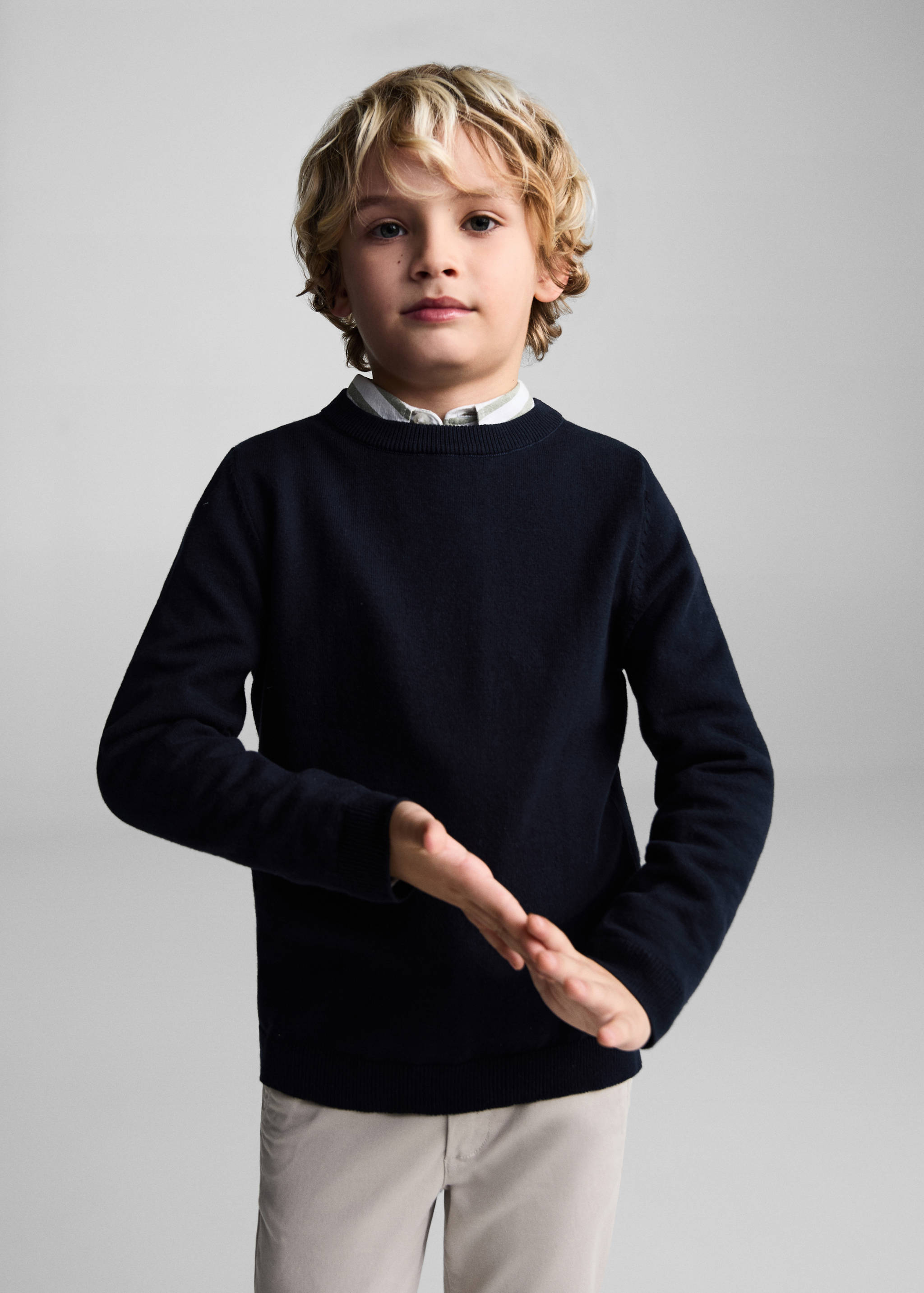 Knit cotton sweater - Medium plane