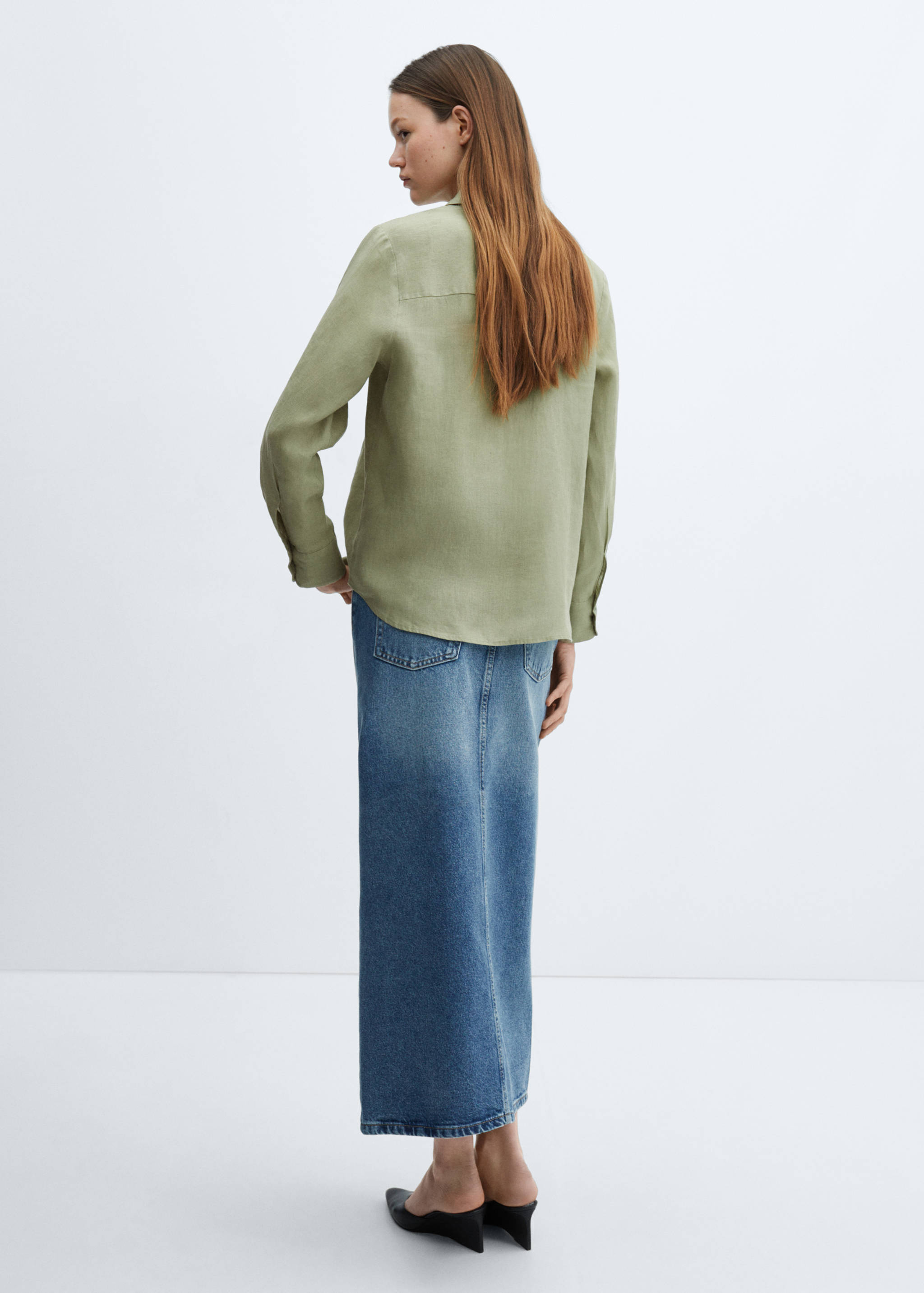 Рубашка 100% лен - Обратная сторона изделия