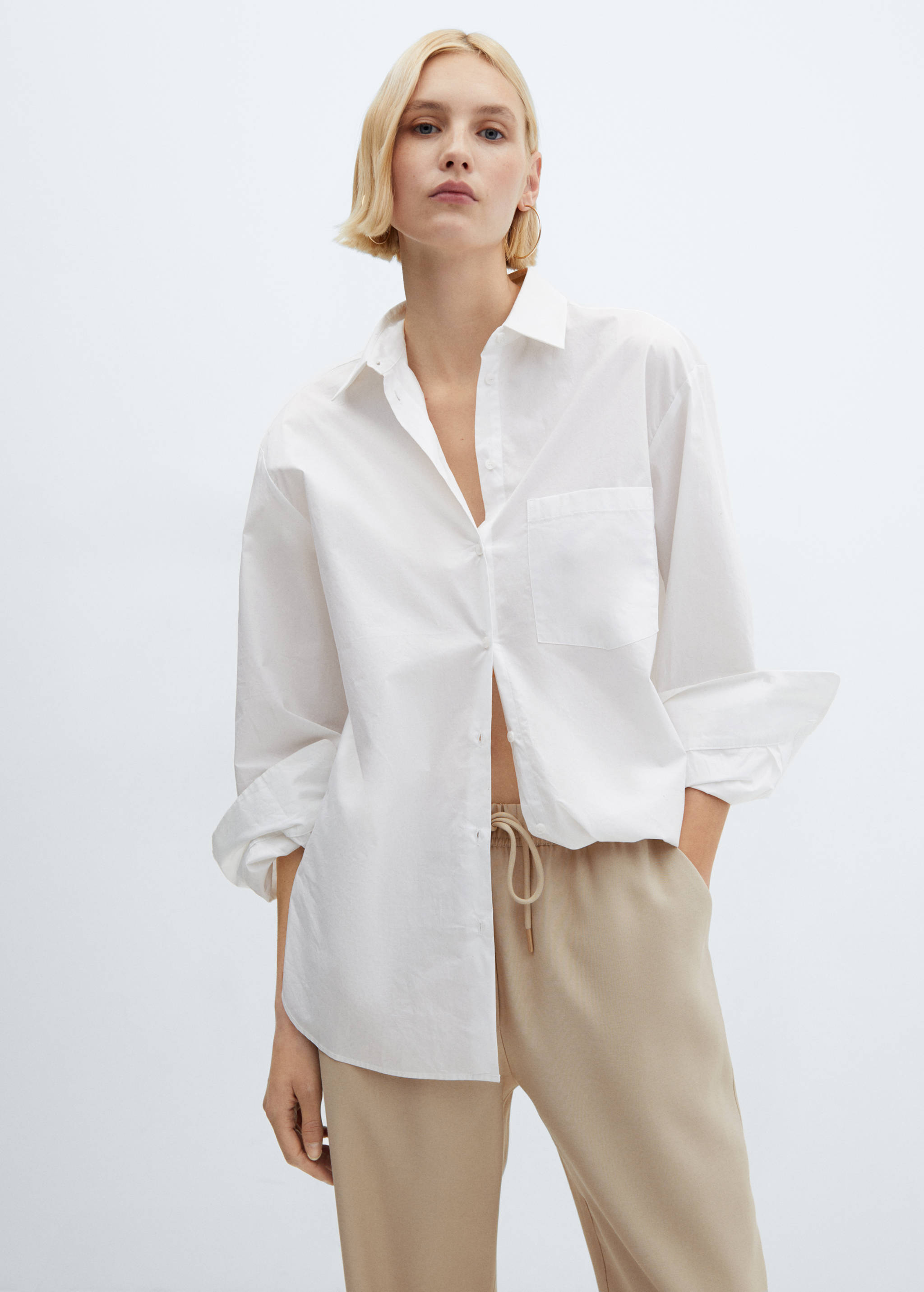 Flowy straight-fit trousers with bow - Details of the article 1