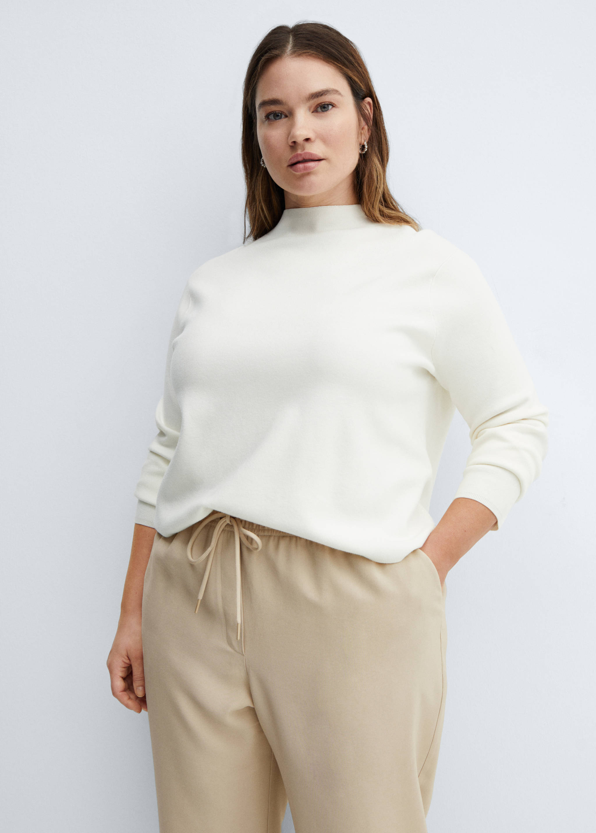 Flowy straight-fit trousers with bow - Details of the article 5