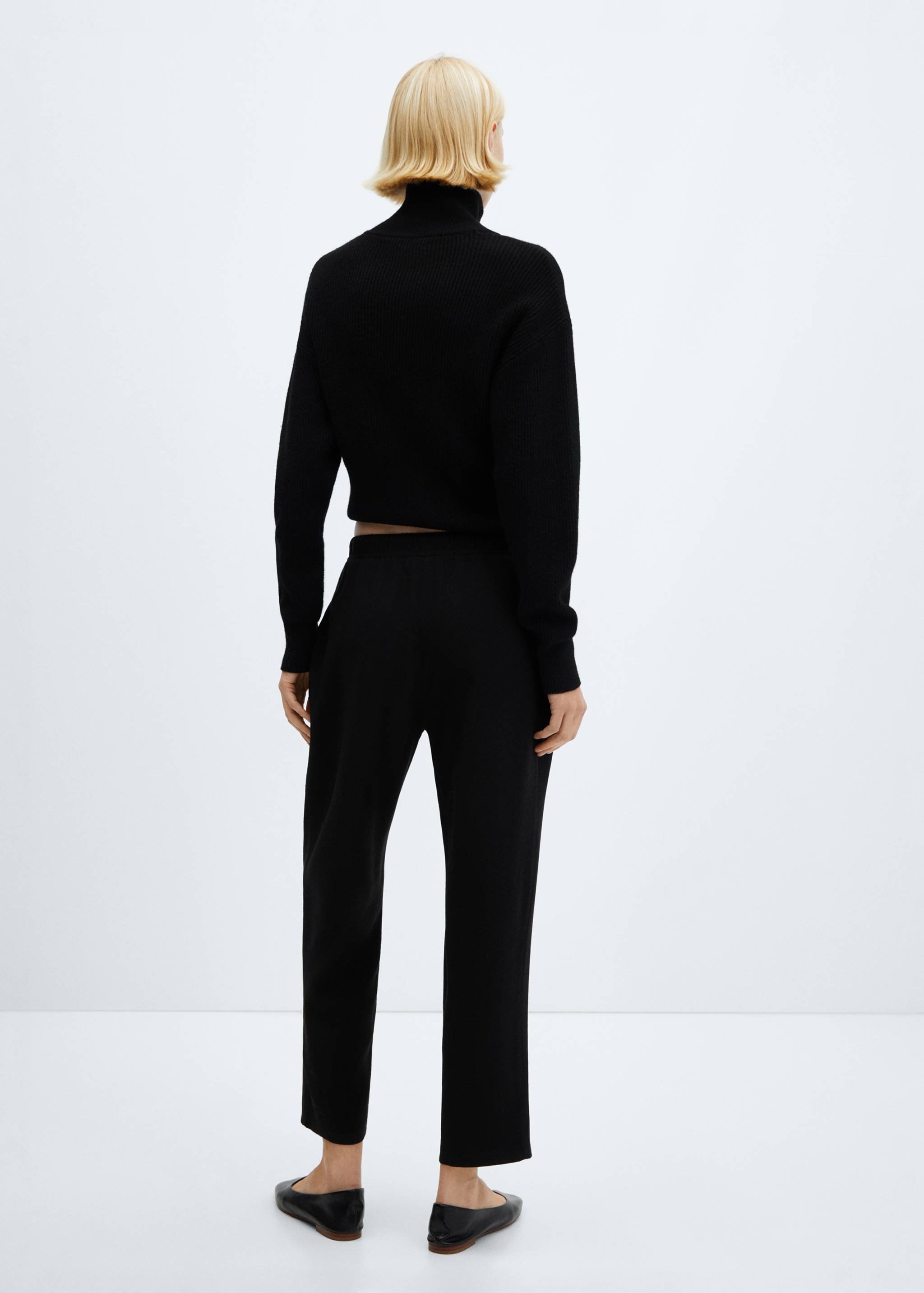 Flowy straight-fit trousers with bow - Reverse of the article