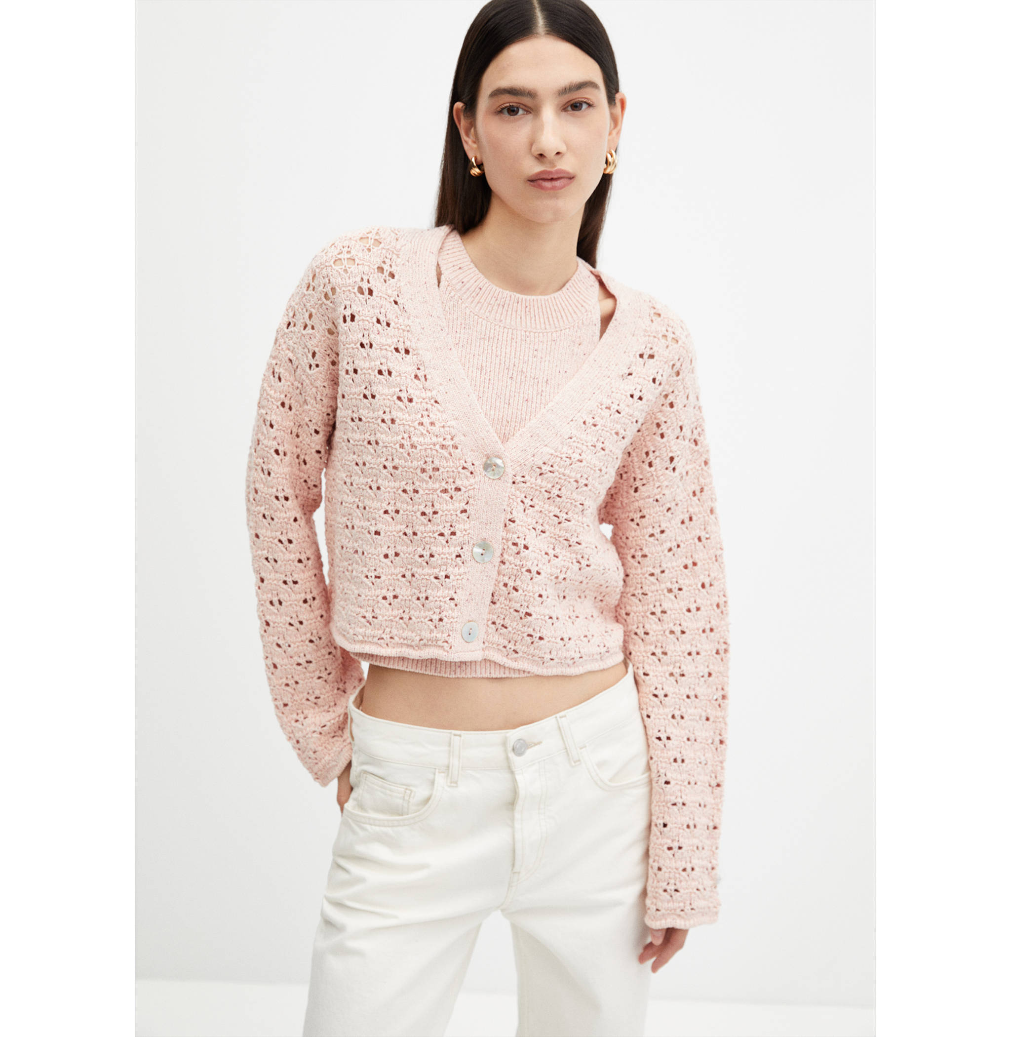 Openwork knit cardigan - Medium plane
