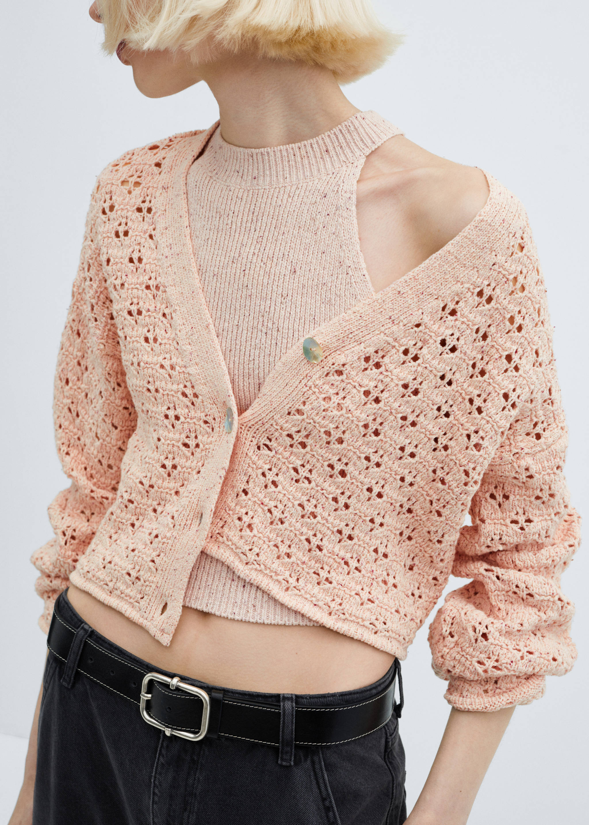 Openwork knit cardigan - Details of the article 3