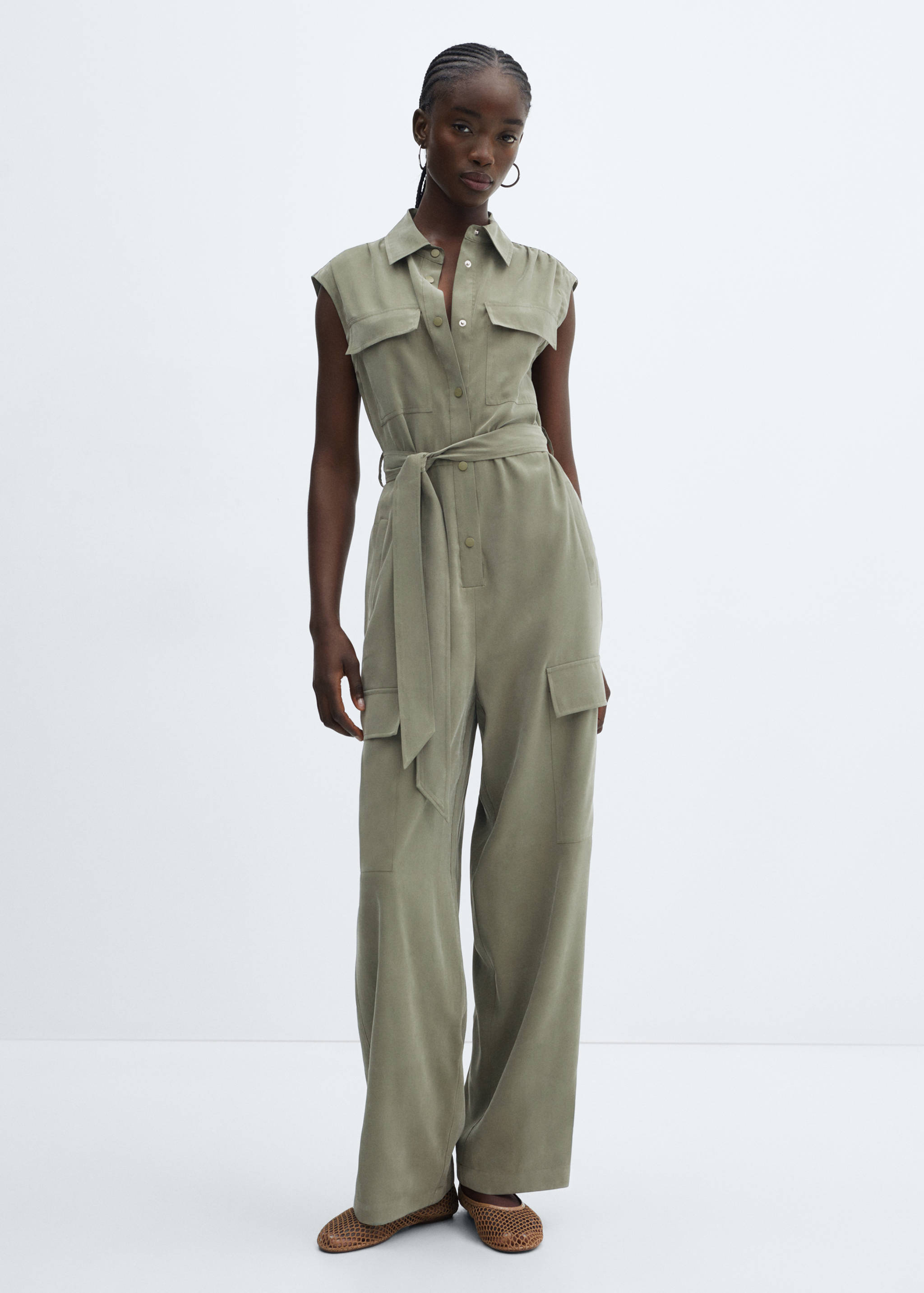 Cargo jumpsuit with pockets - General plane