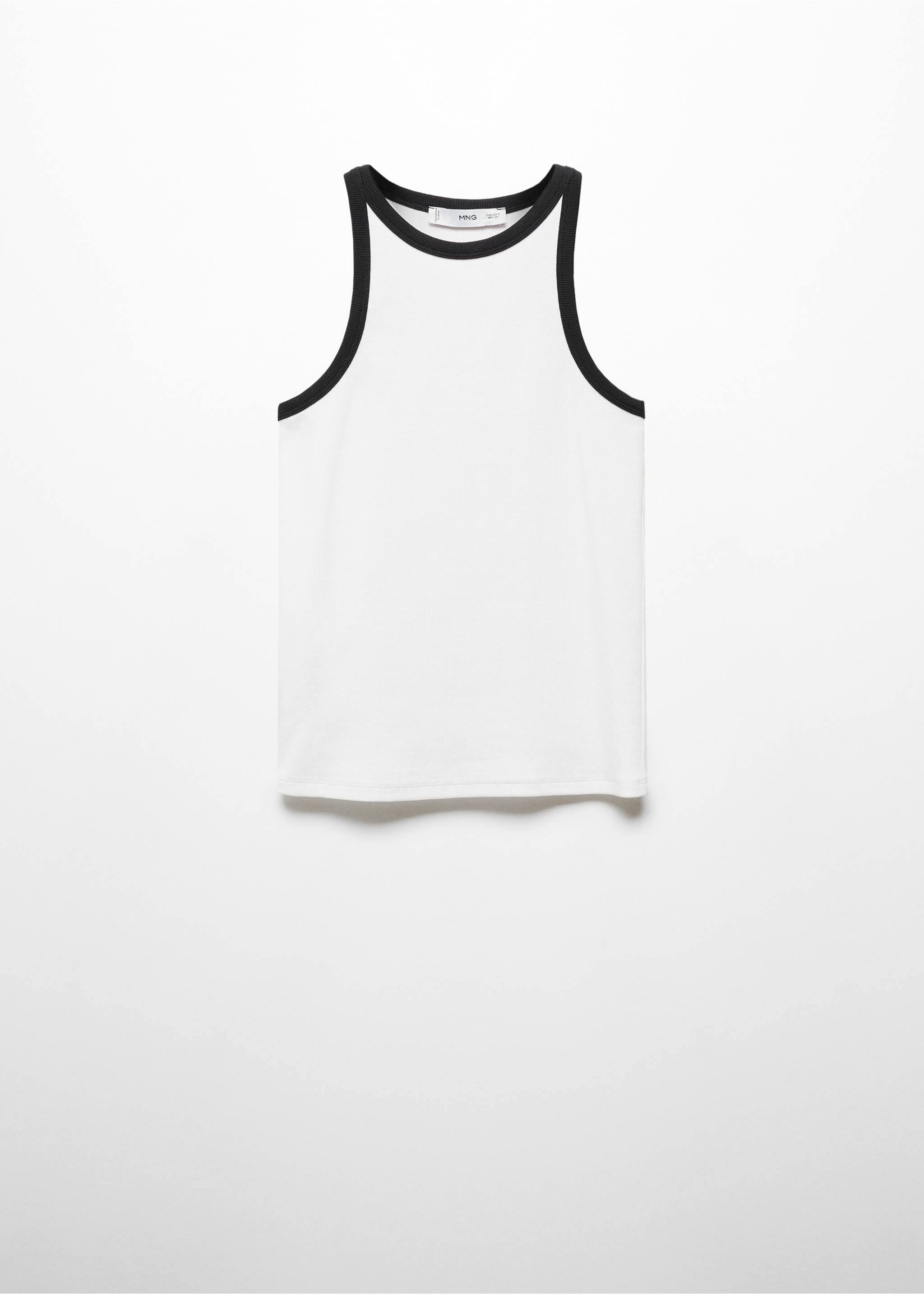 Top liserés contrastants - Article sans modèle, Blanc. Ref: 67085744-00.