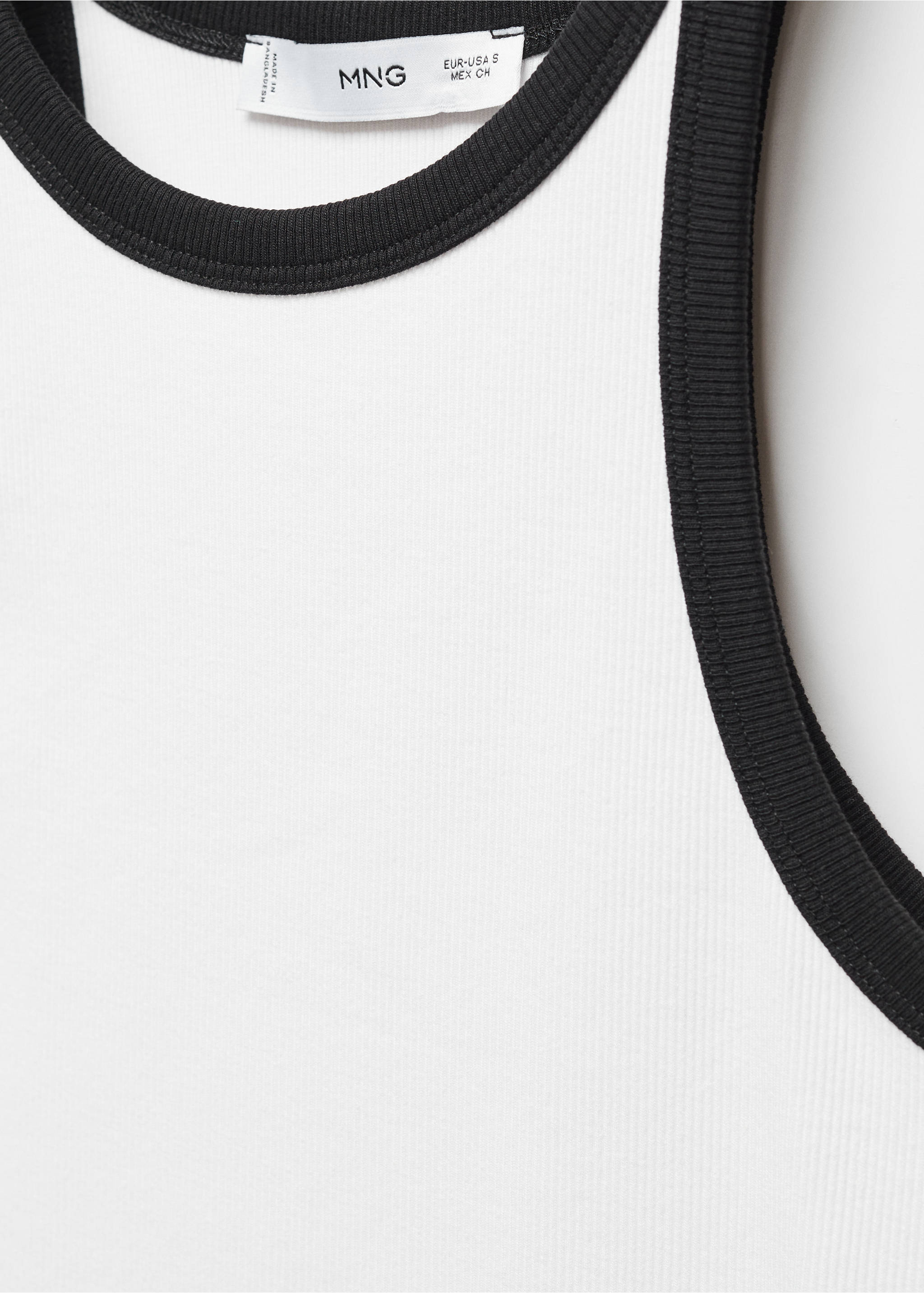 Top liserés contrastants - Détail de l'article 8, Blanc. Ref: 67085744-00.