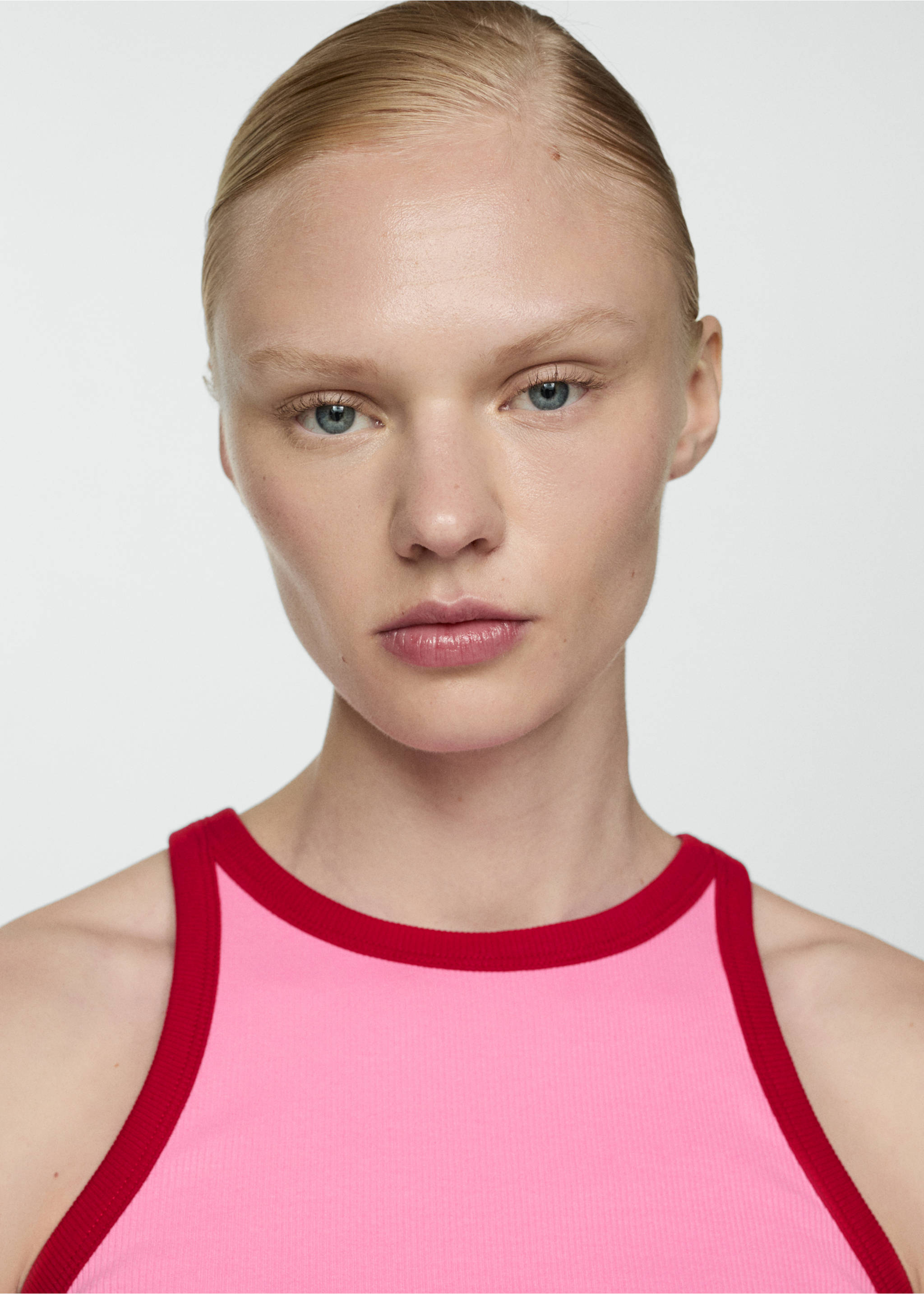 Top liserés contrastants - Détail de l'article 1, Rose. Ref: 67085744-00.