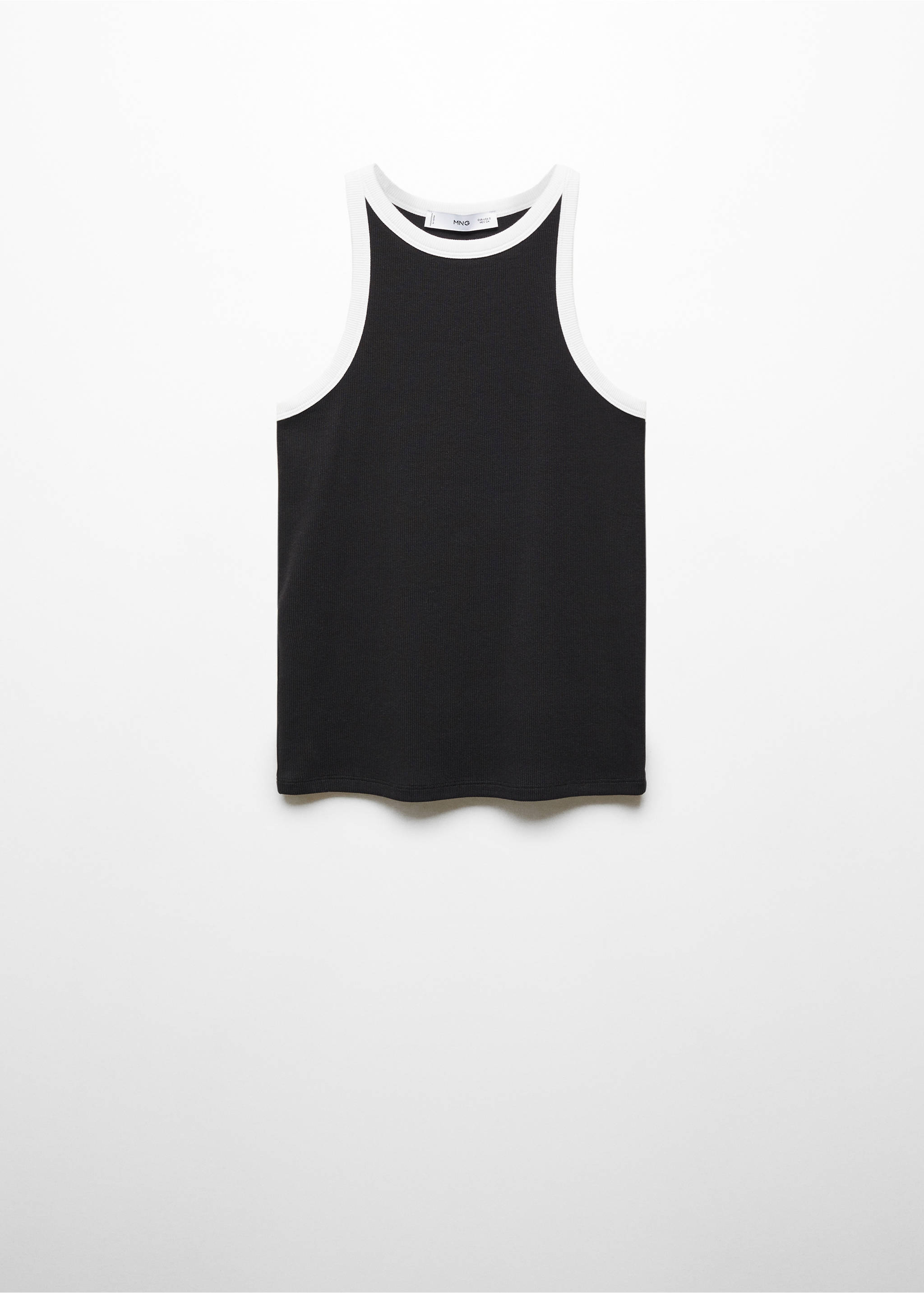 Top liserés contrastants - Article sans modèle, Noir. Ref: 67085744-00.