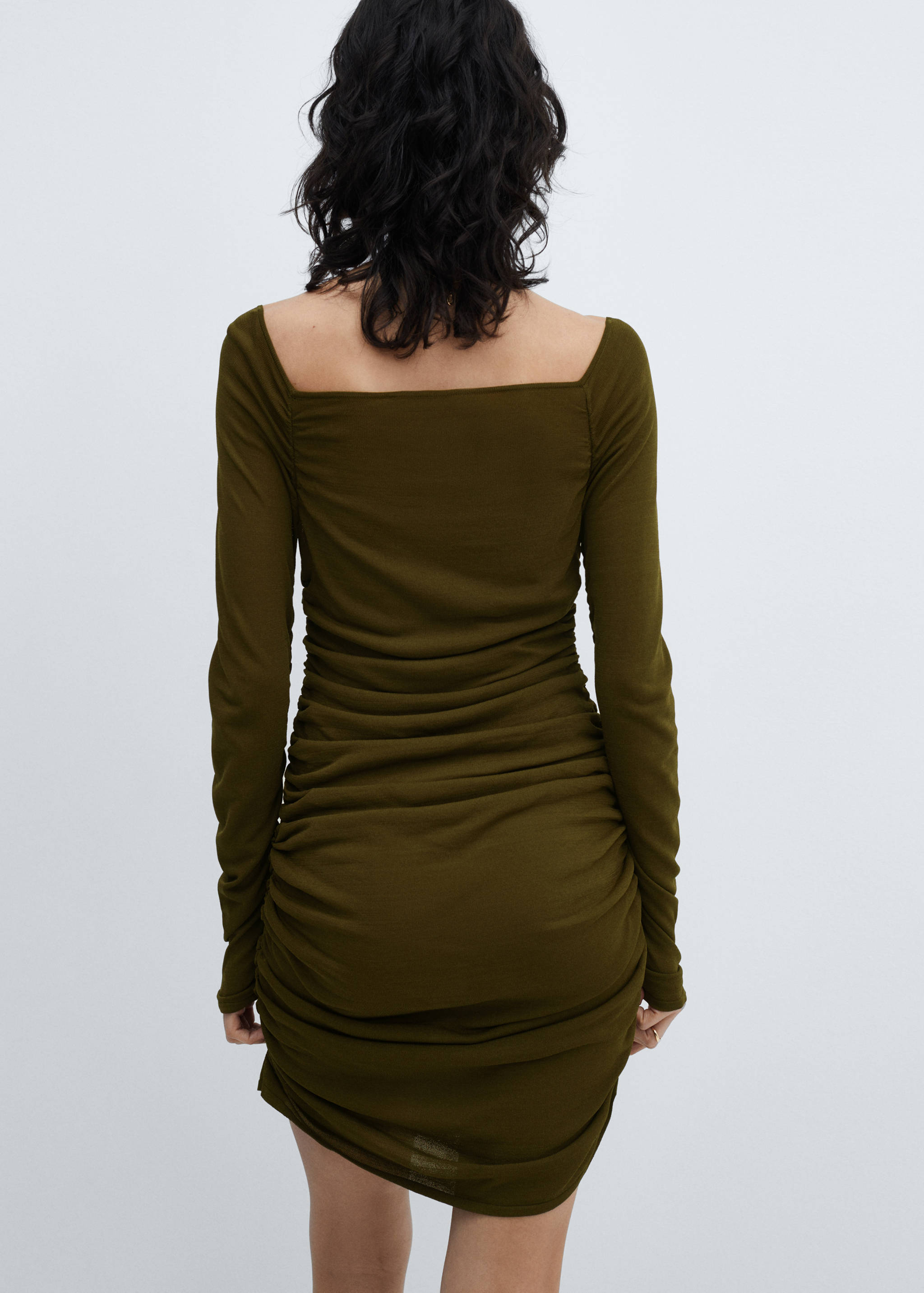 Robe froncée col carré - Verso de l’article