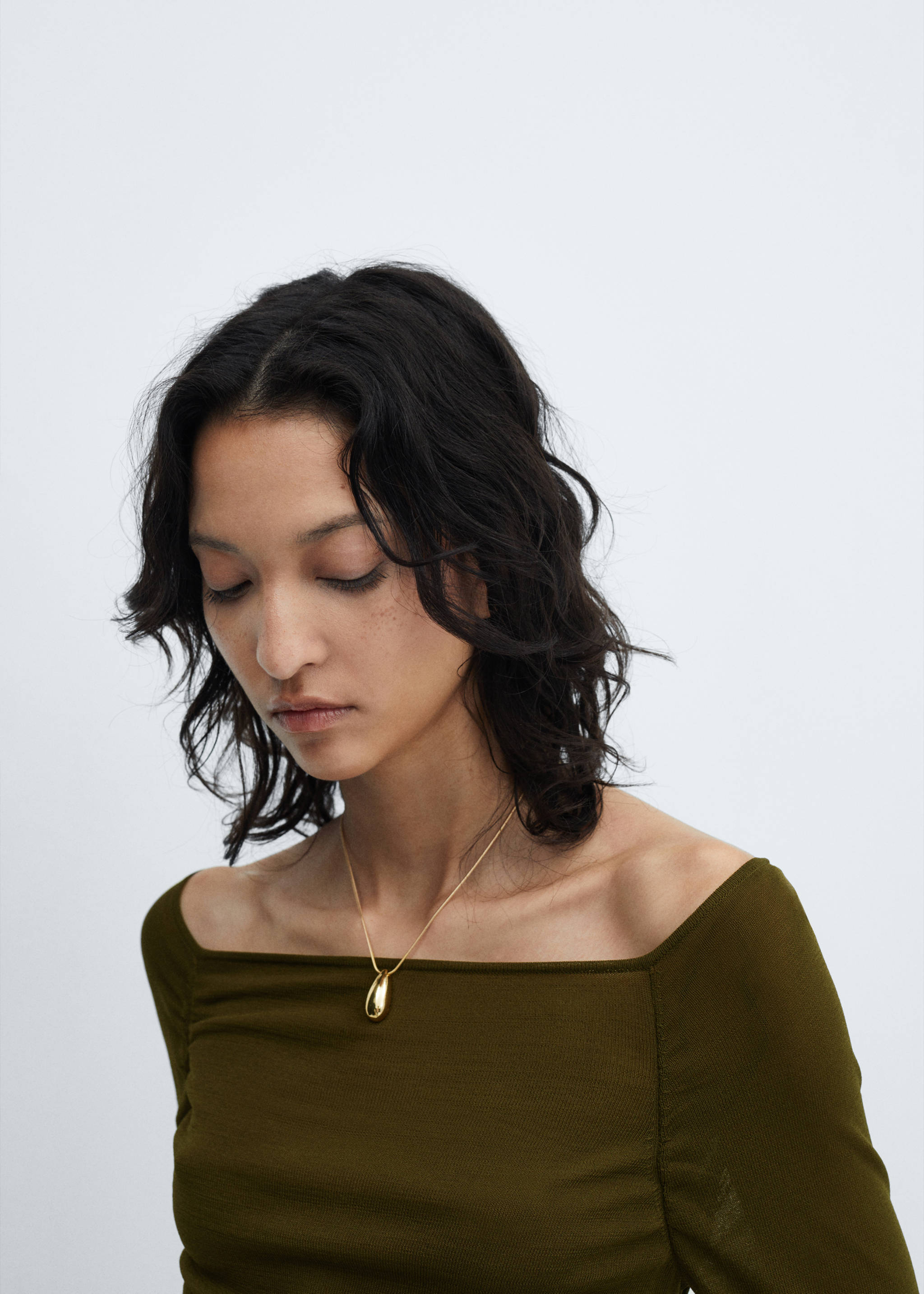 Robe froncée col carré - Détail de l'article 1