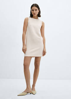 Textured knitted dress — Ecru 2