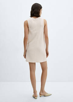 Textured knitted dress — Ecru 3