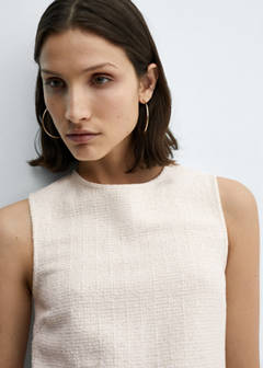 Textured knitted dress — Ecru 4