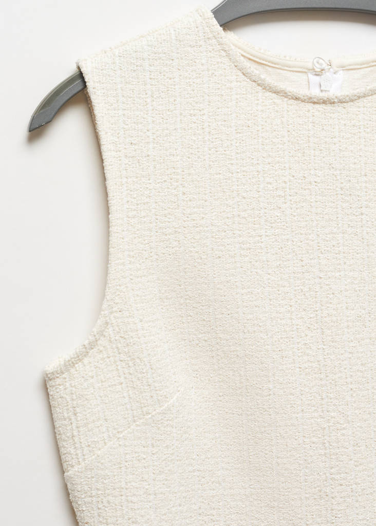 Textured knitted dress — Ecru
