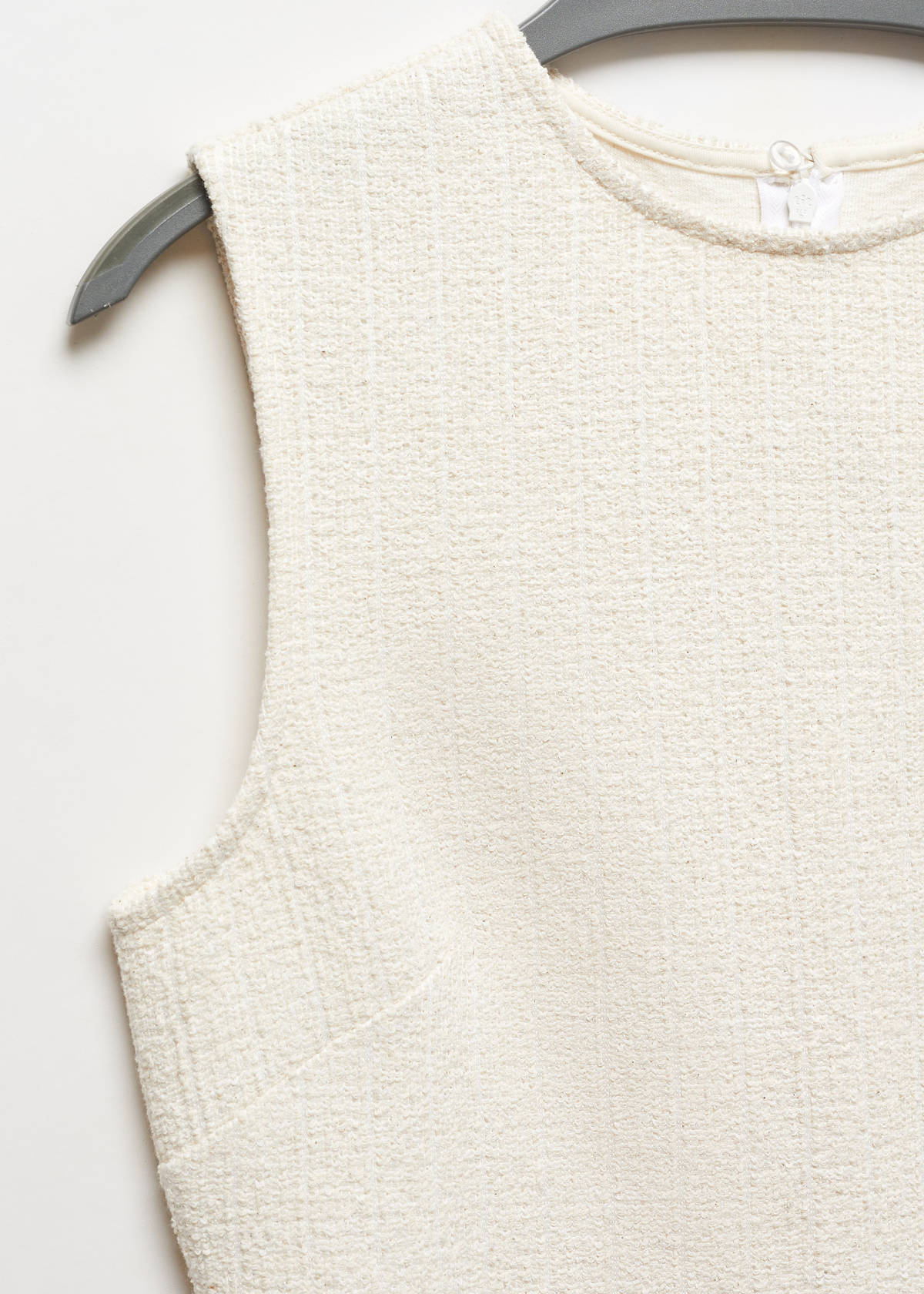 Textured knitted dress — Ecru
