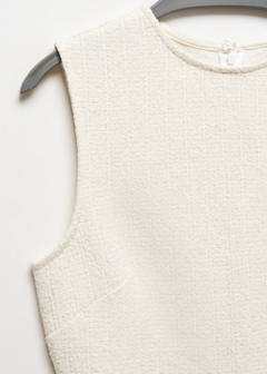Textured knitted dress — Ecru 6