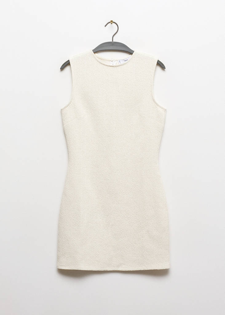 Textured knitted dress — Ecru