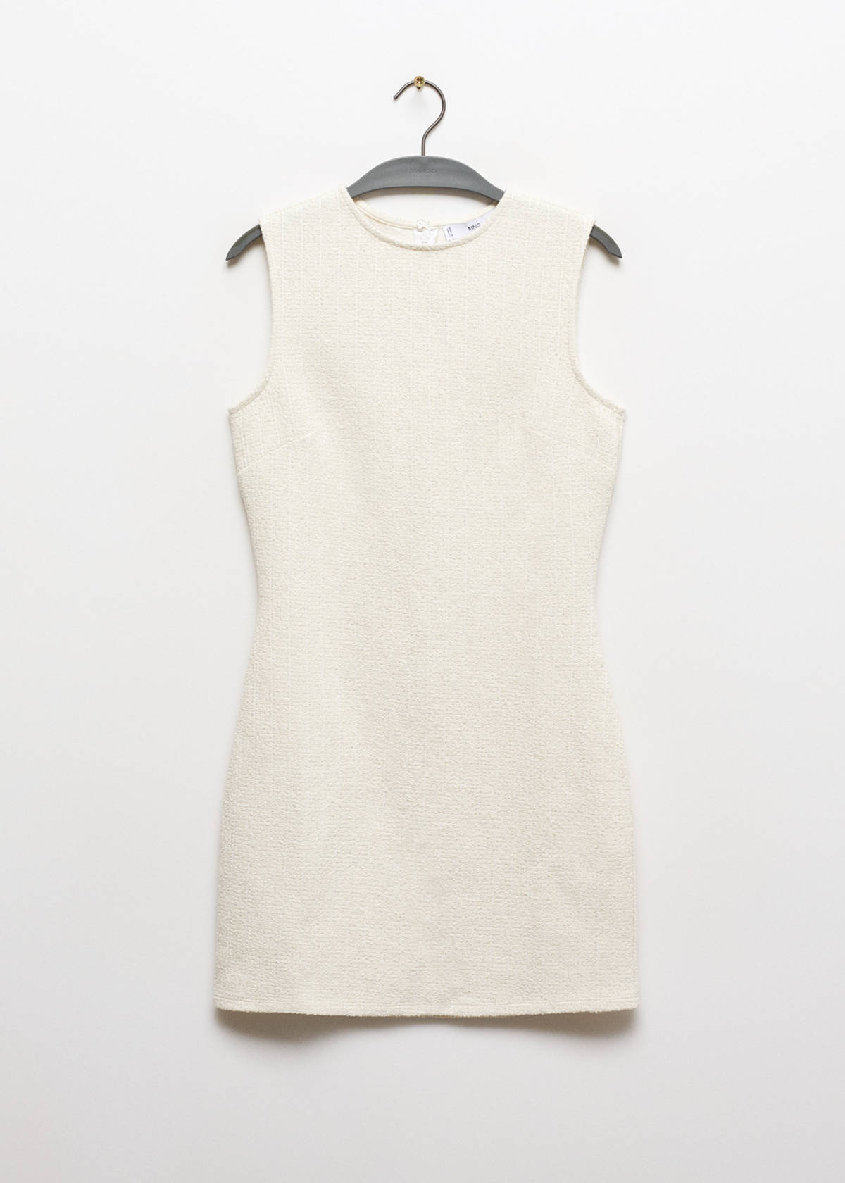 Textured knitted dress — Ecru