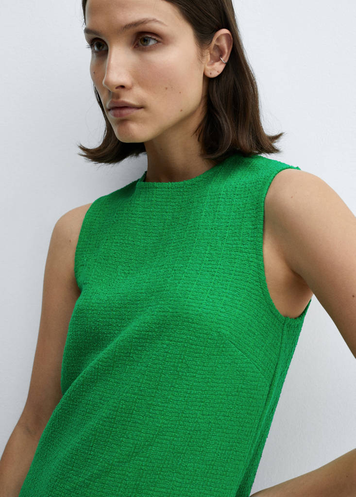 Textured knitted dress — Green