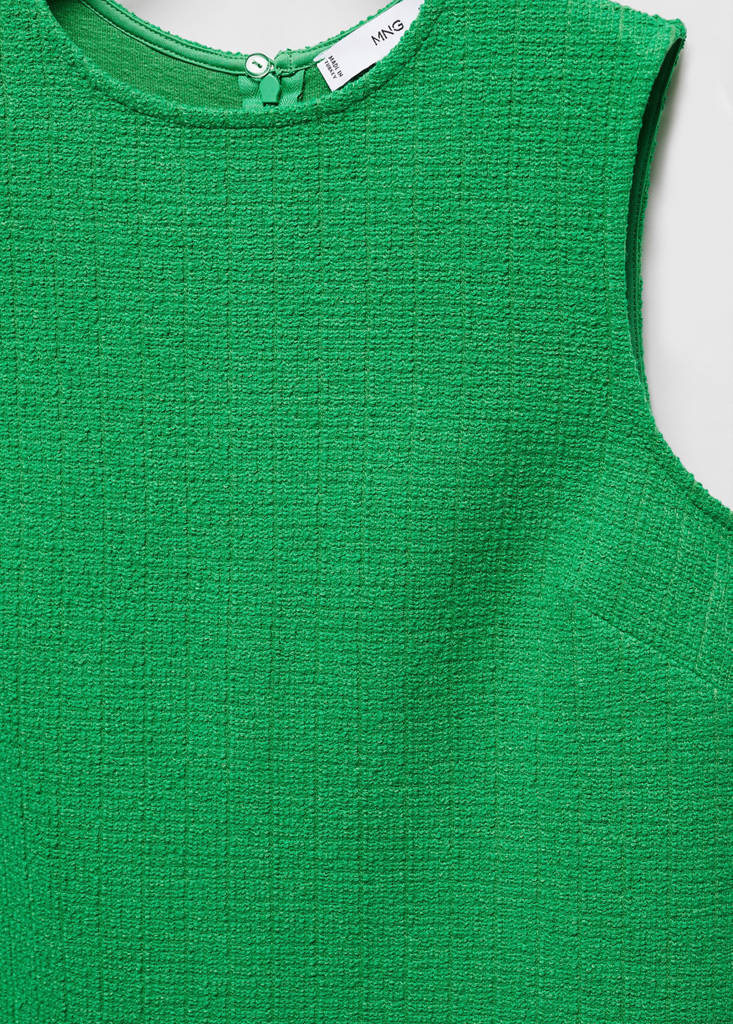 Textured knitted dress — Green