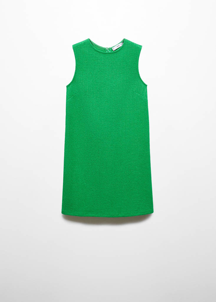 Textured knitted dress — Green