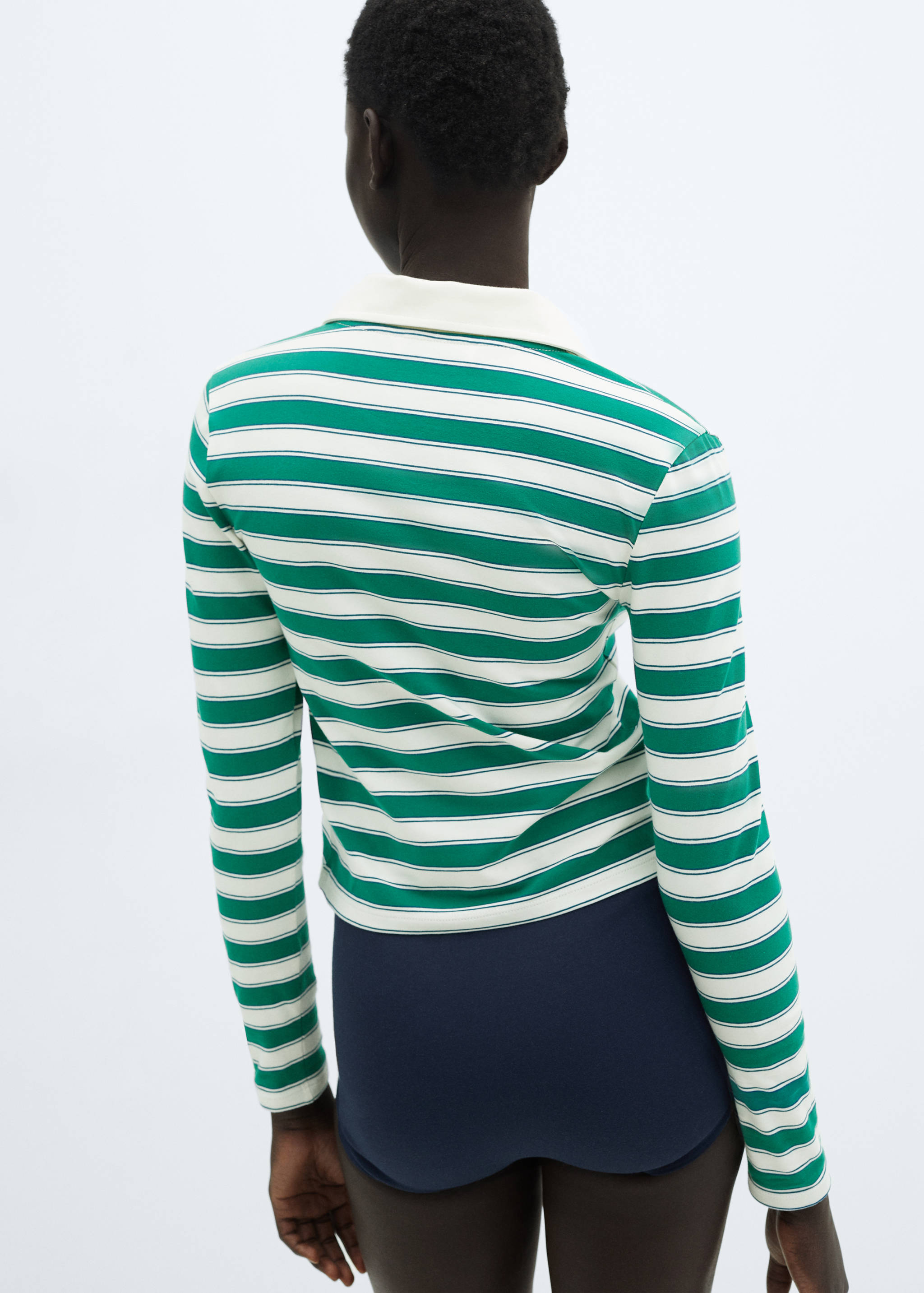 V-neck striped polo shirt - Reverse of the article
