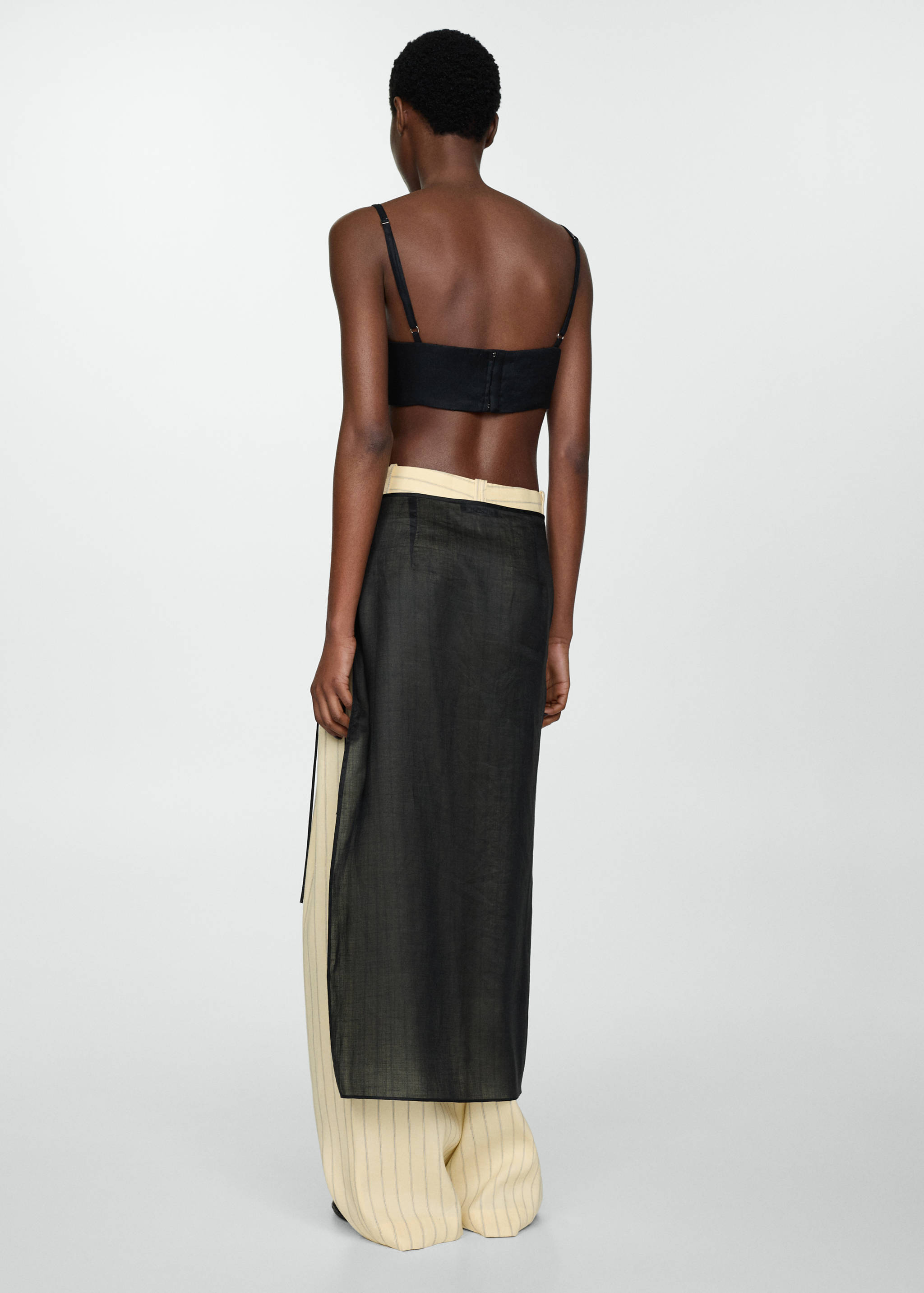 Юбка-парео из рами с разрезом - Обратная сторона изделия