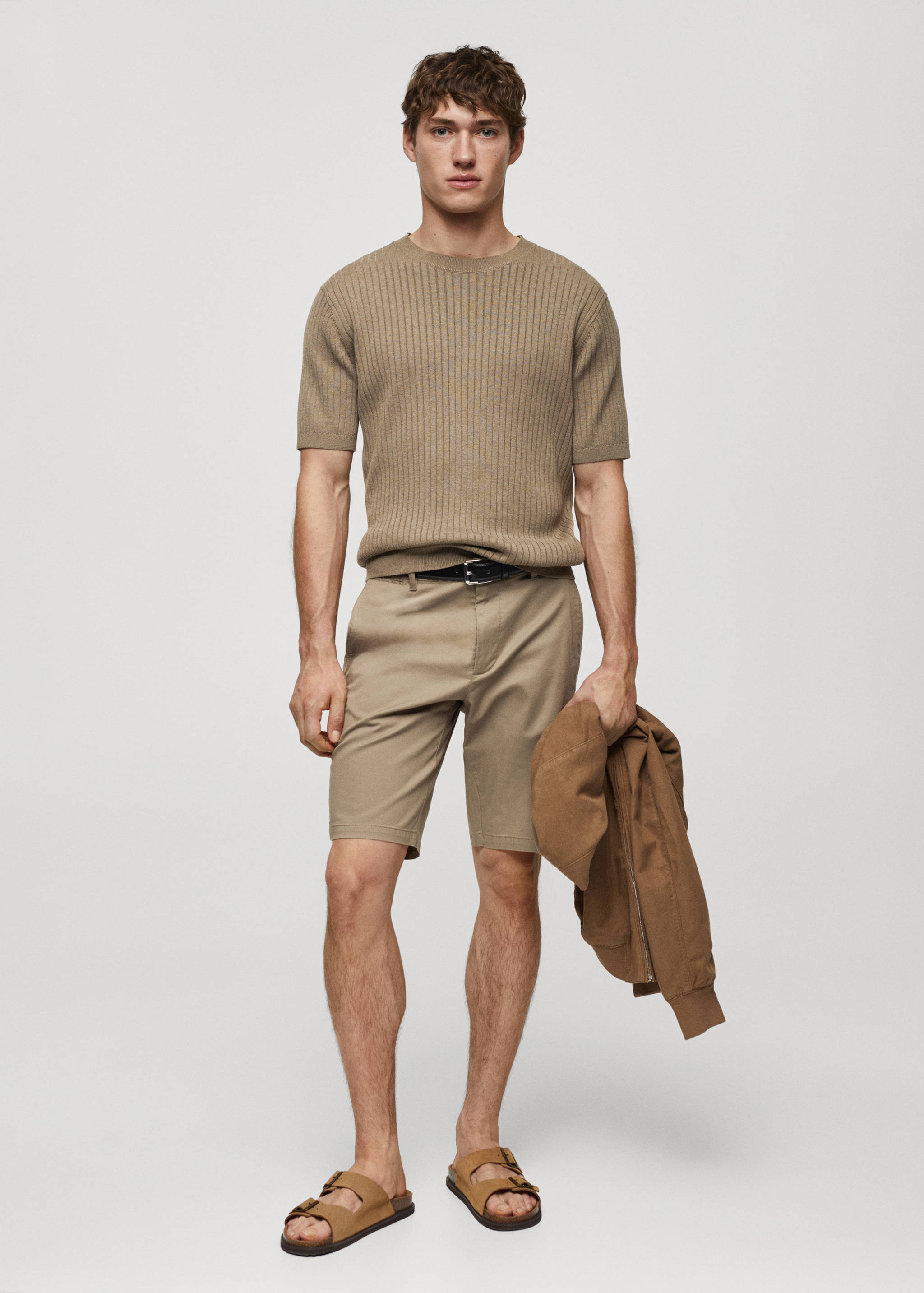 Бавовняні шорти бермуди чінос slim fit - Загальний план