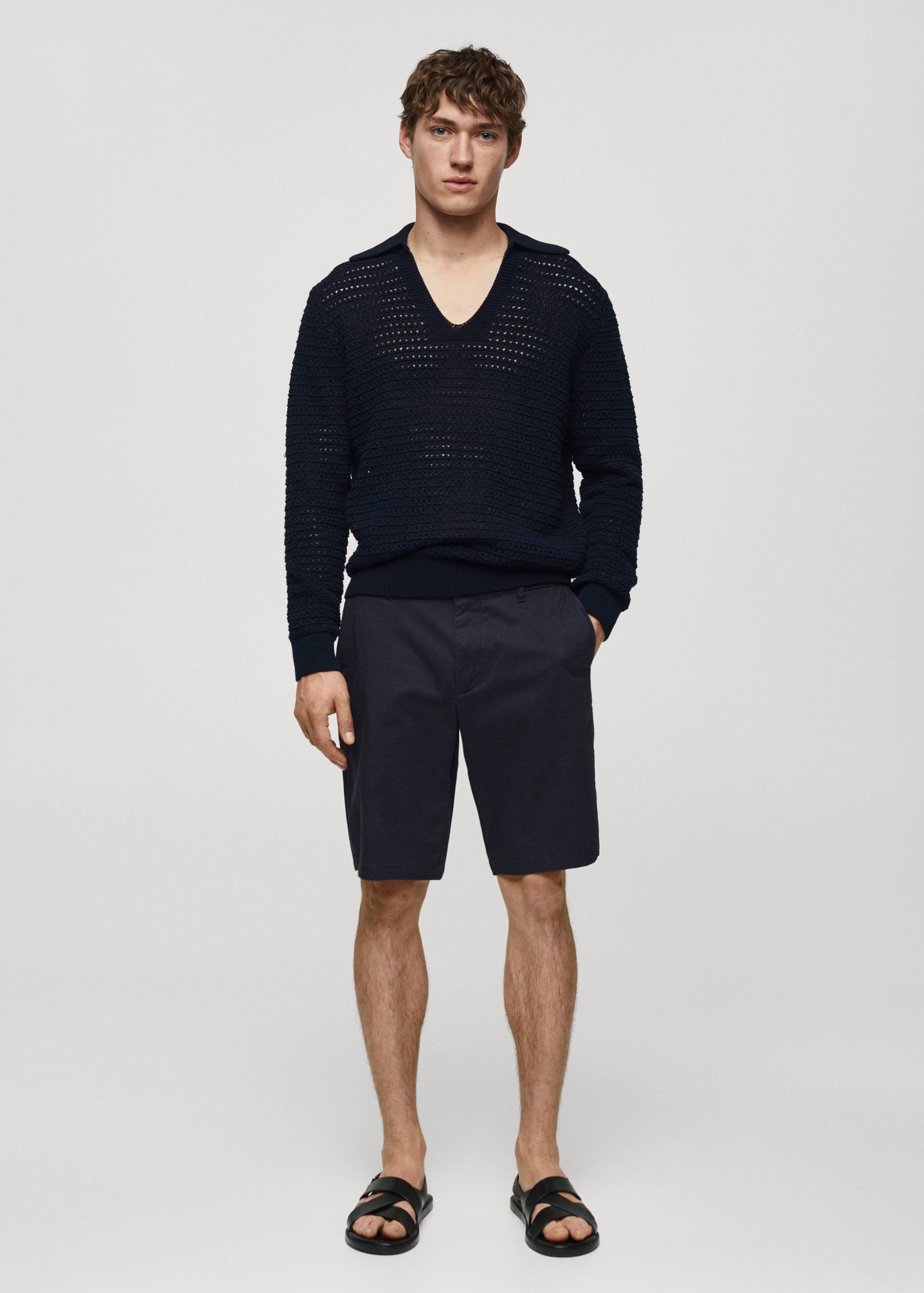 Бавовняні шорти бермуди чінос slim fit - Загальний план