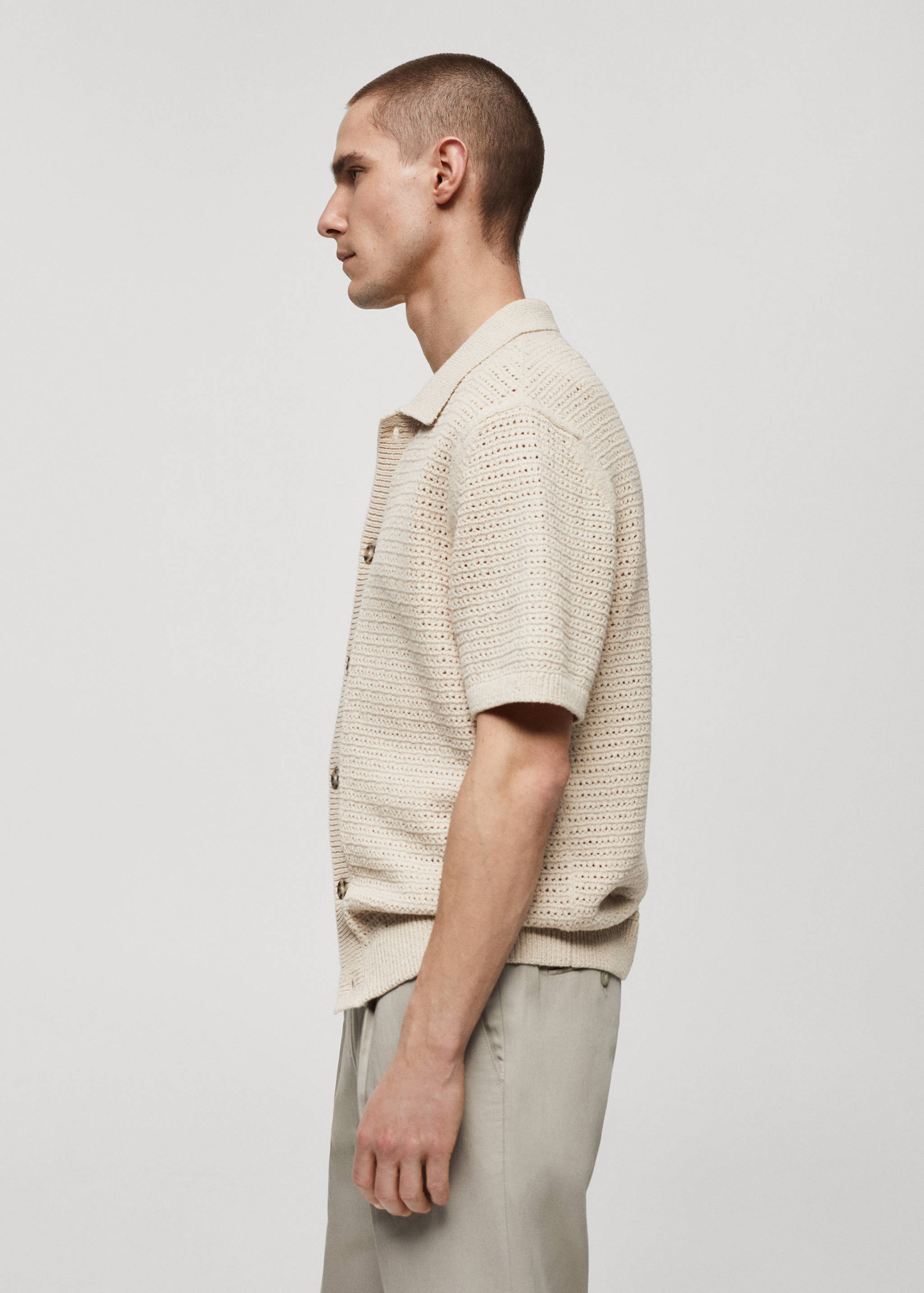 Polo maille ajourée boutons - Détail de l'article 4