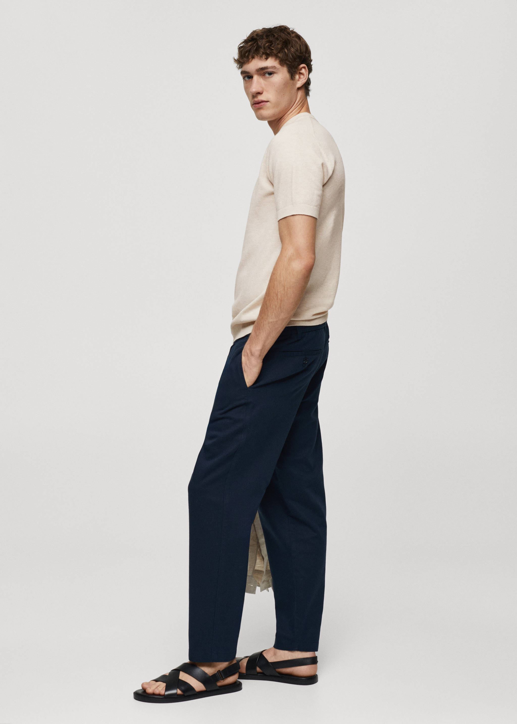 Structured cotton knit t-shirt - Details of the article 2