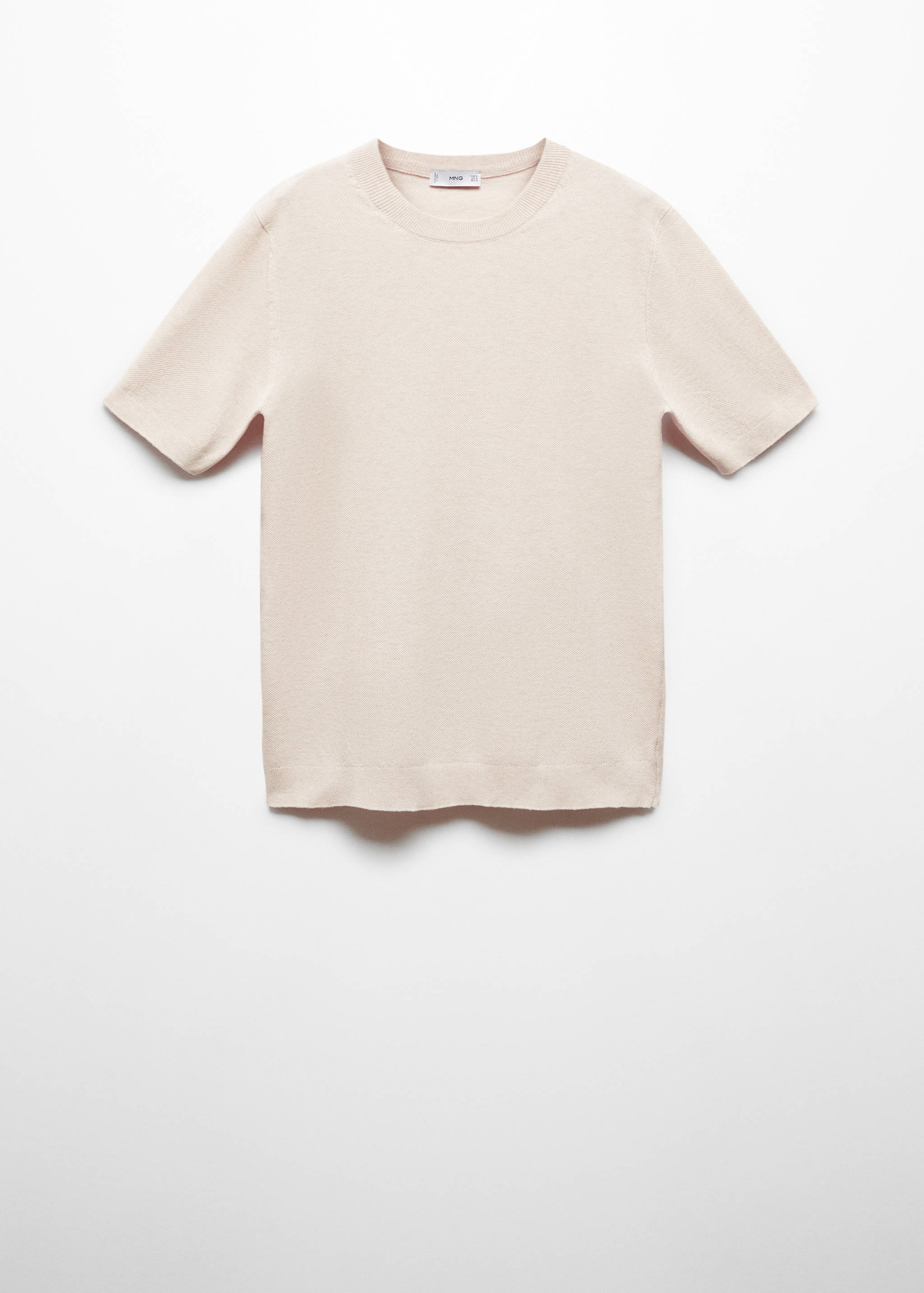 Structured cotton knit t-shirt - Article without model