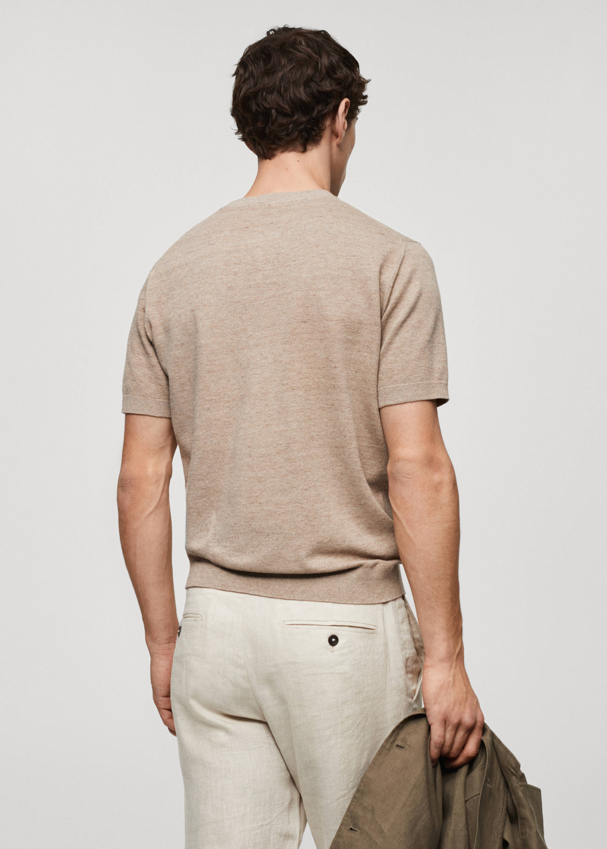 Structured cotton knit t-shirt - Reverse of the article
