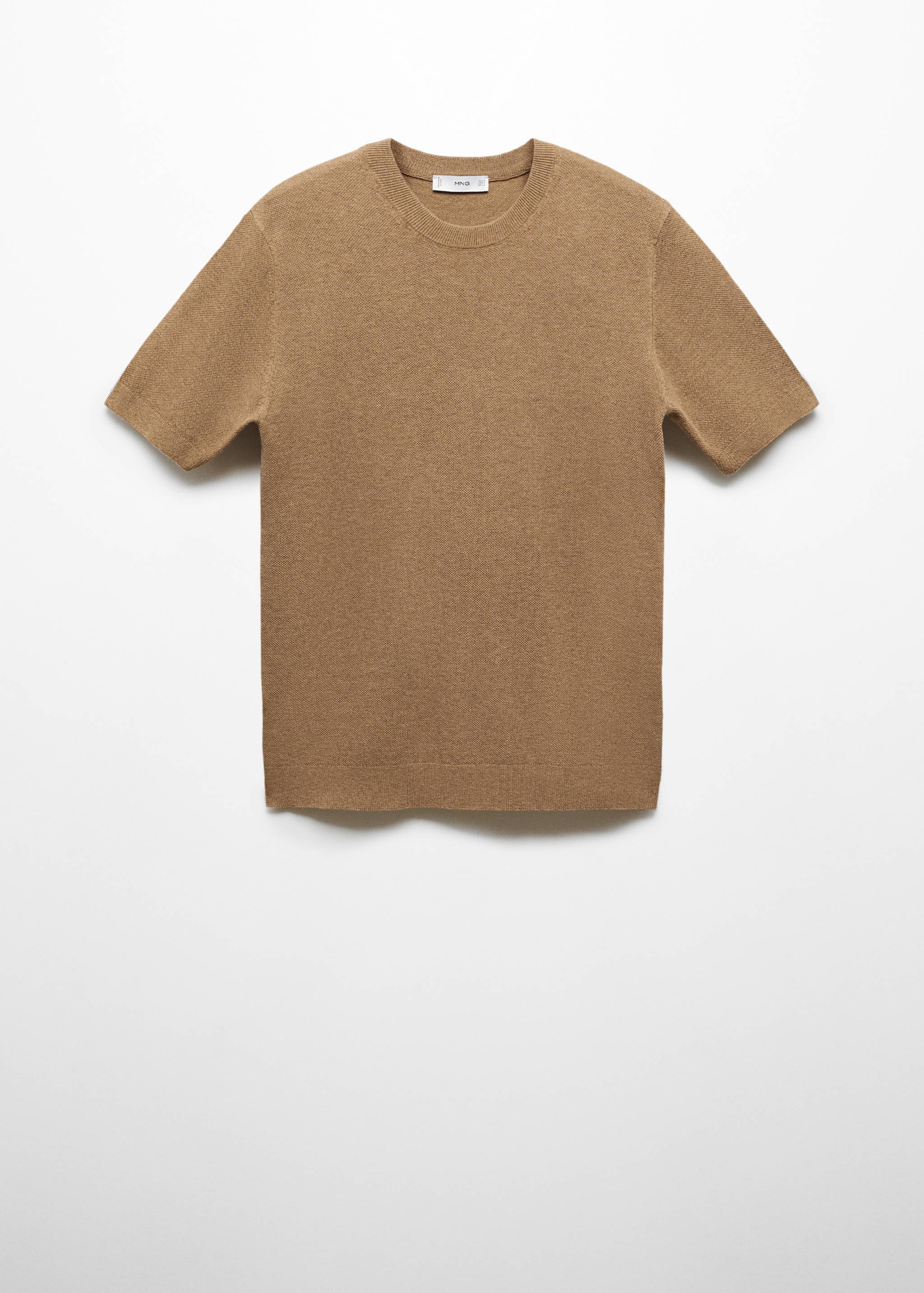 Structured cotton knit t-shirt - Article without model