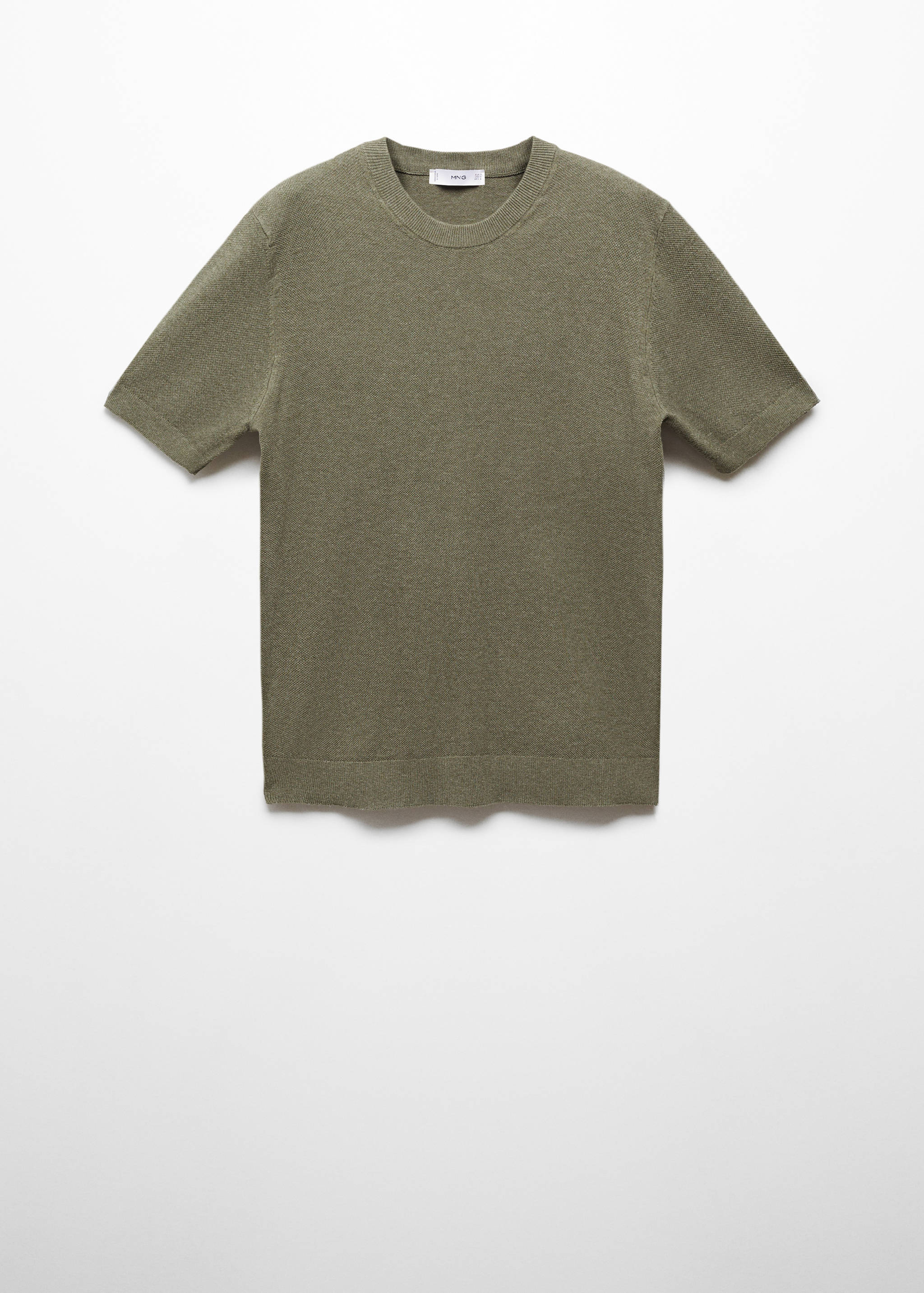 Structured cotton knit t-shirt - Article without model