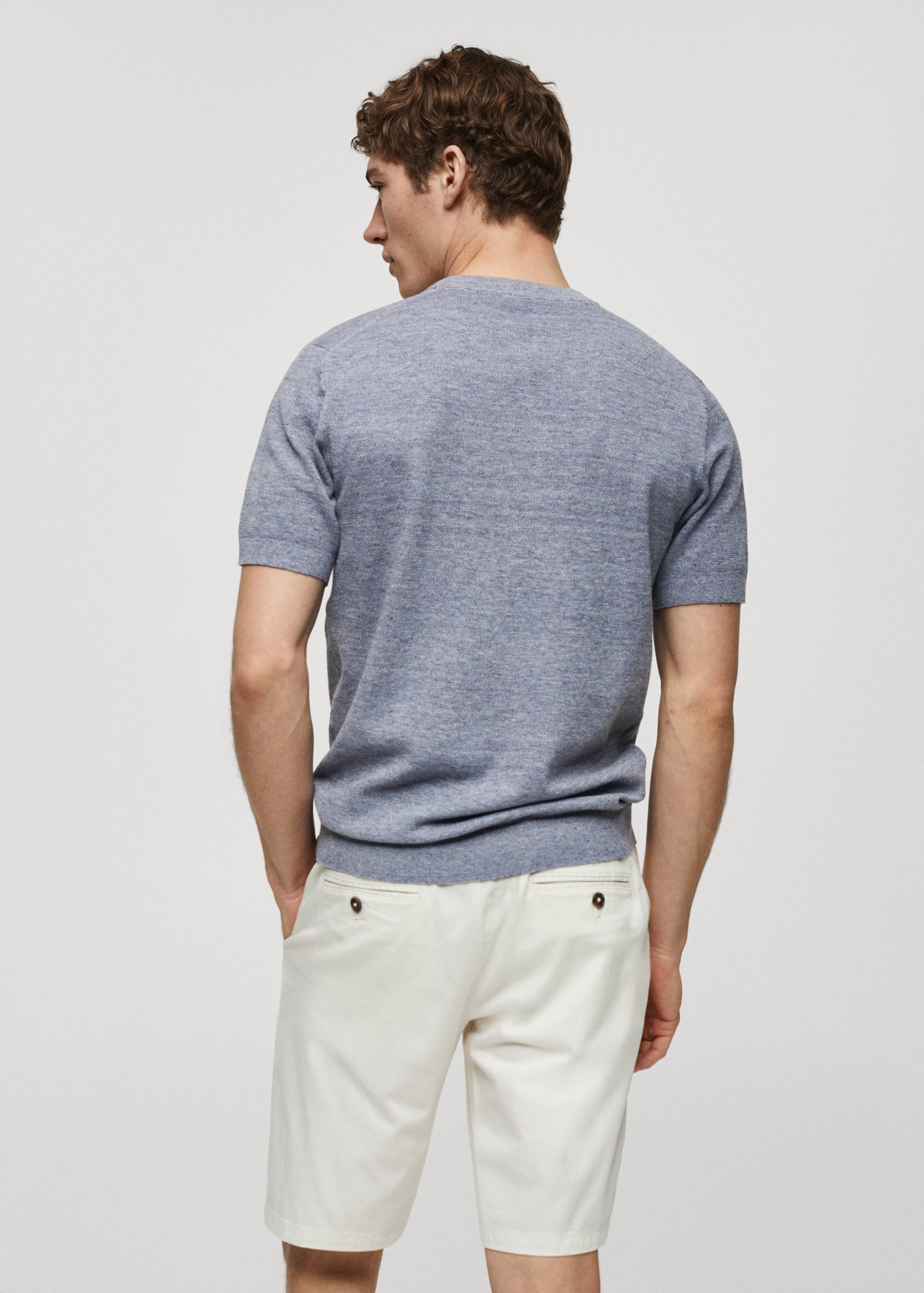 Structured cotton knit t-shirt - Reverse of the article
