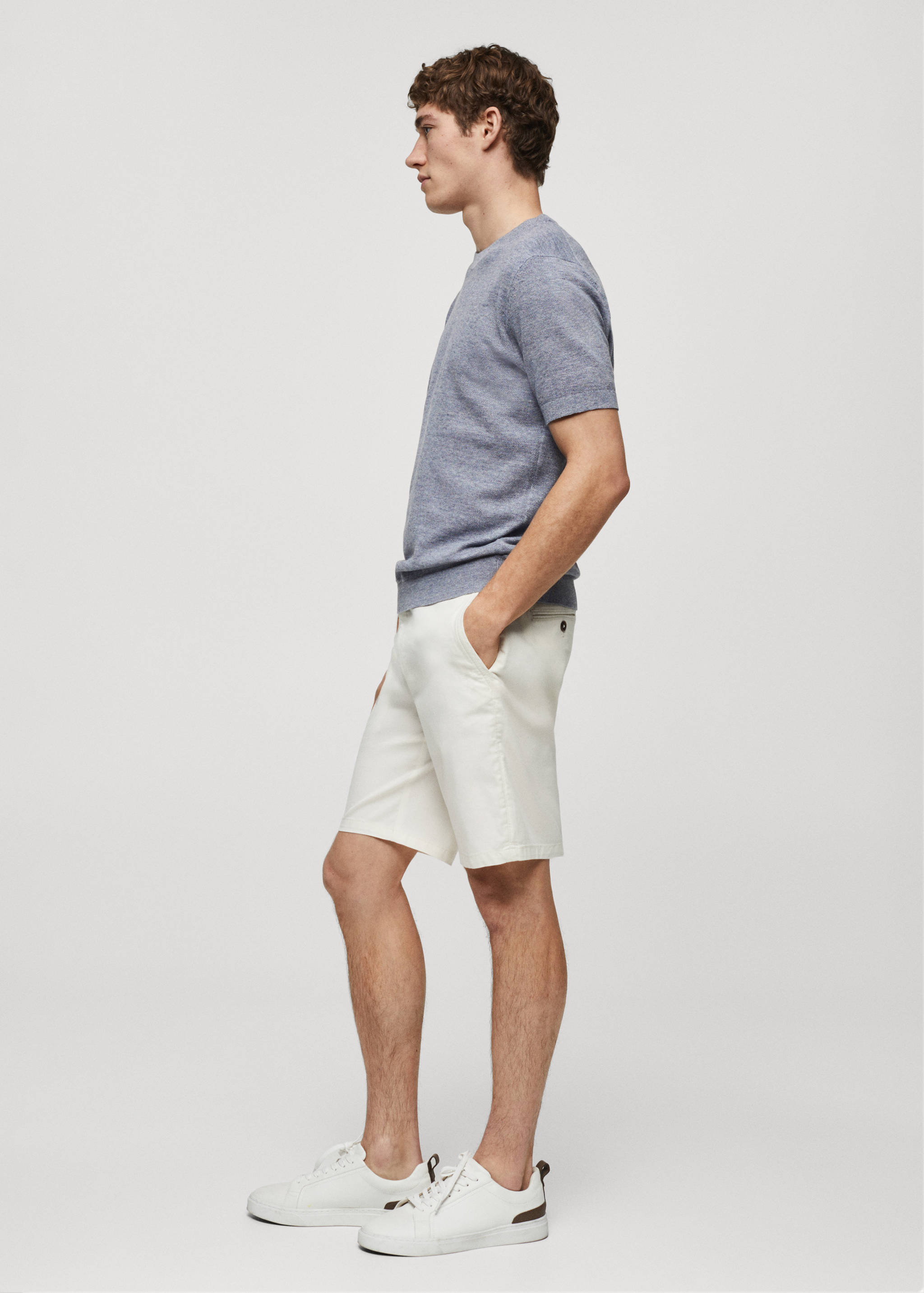 Structured cotton knit t-shirt - Details of the article 2