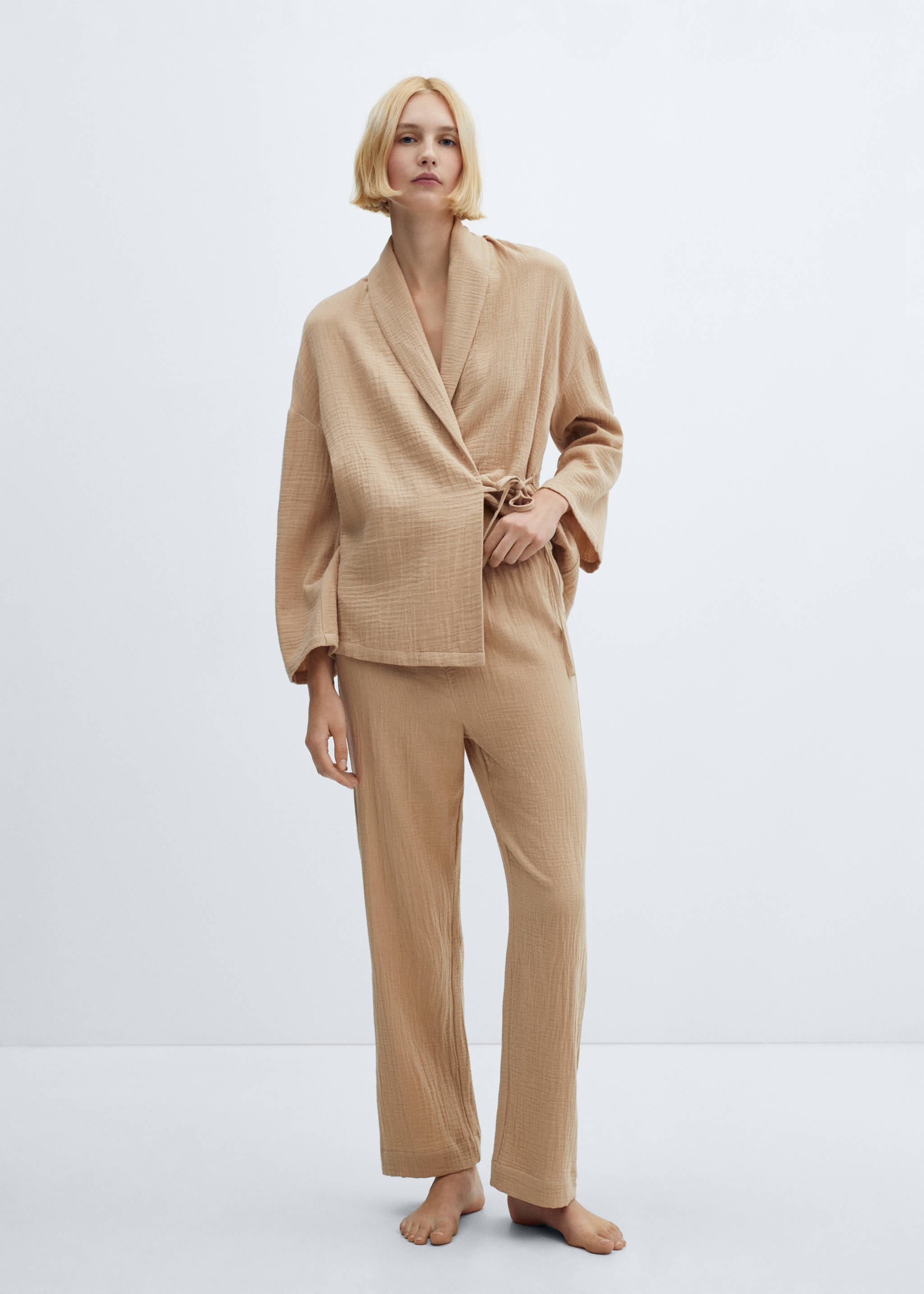 Cotton gauze pyjama shirt - General plane