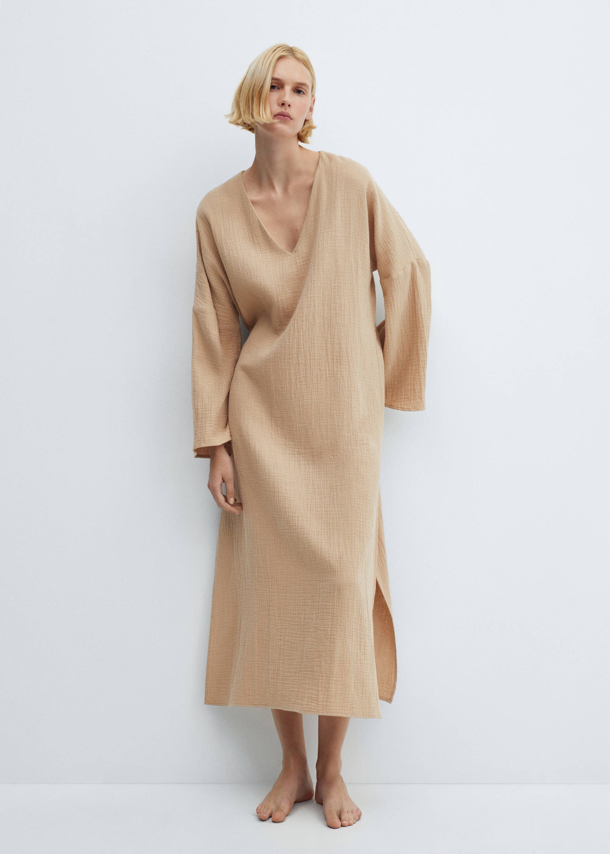 Cotton gauze caftan - General plane