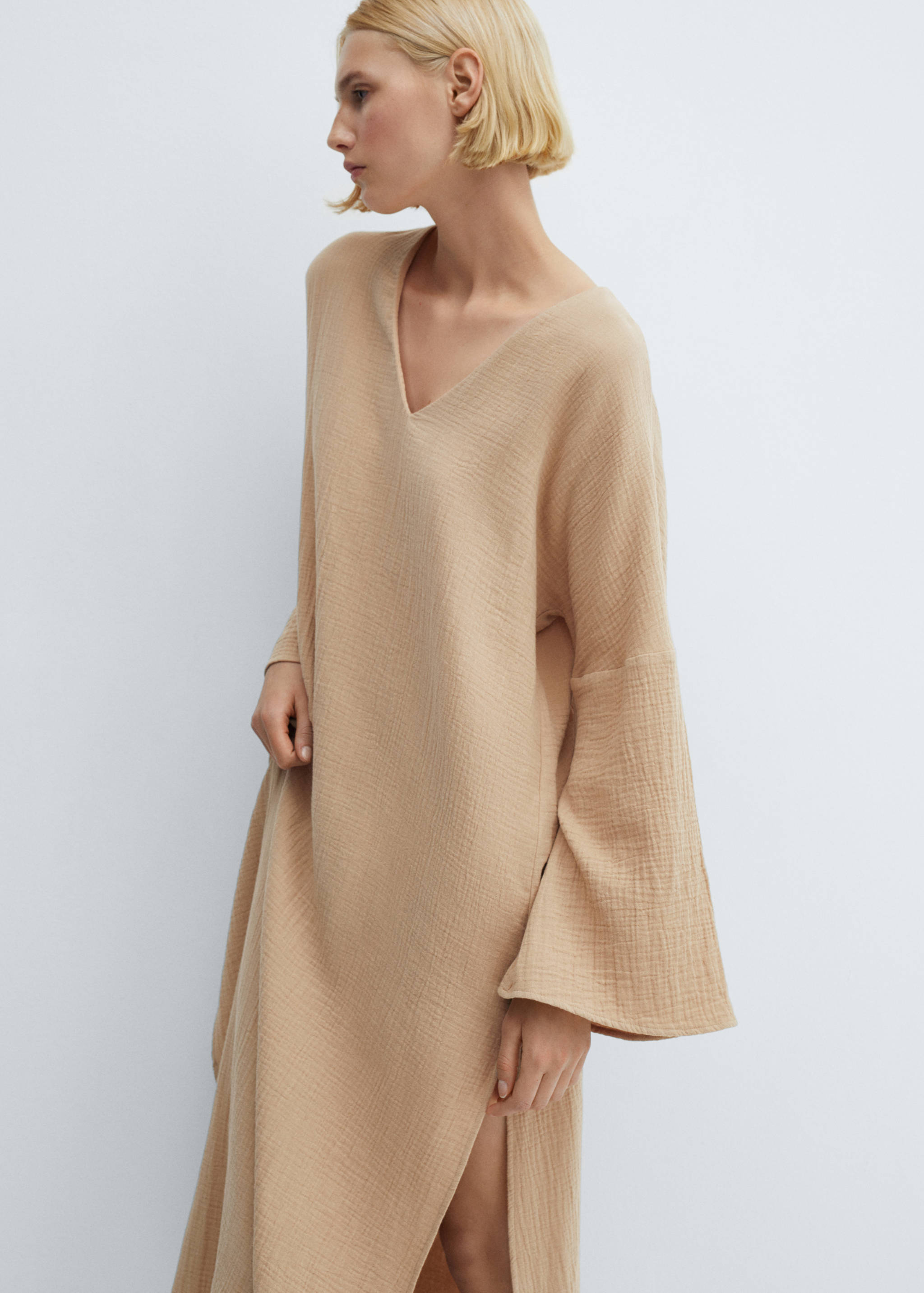 Cotton gauze caftan - Medium plane