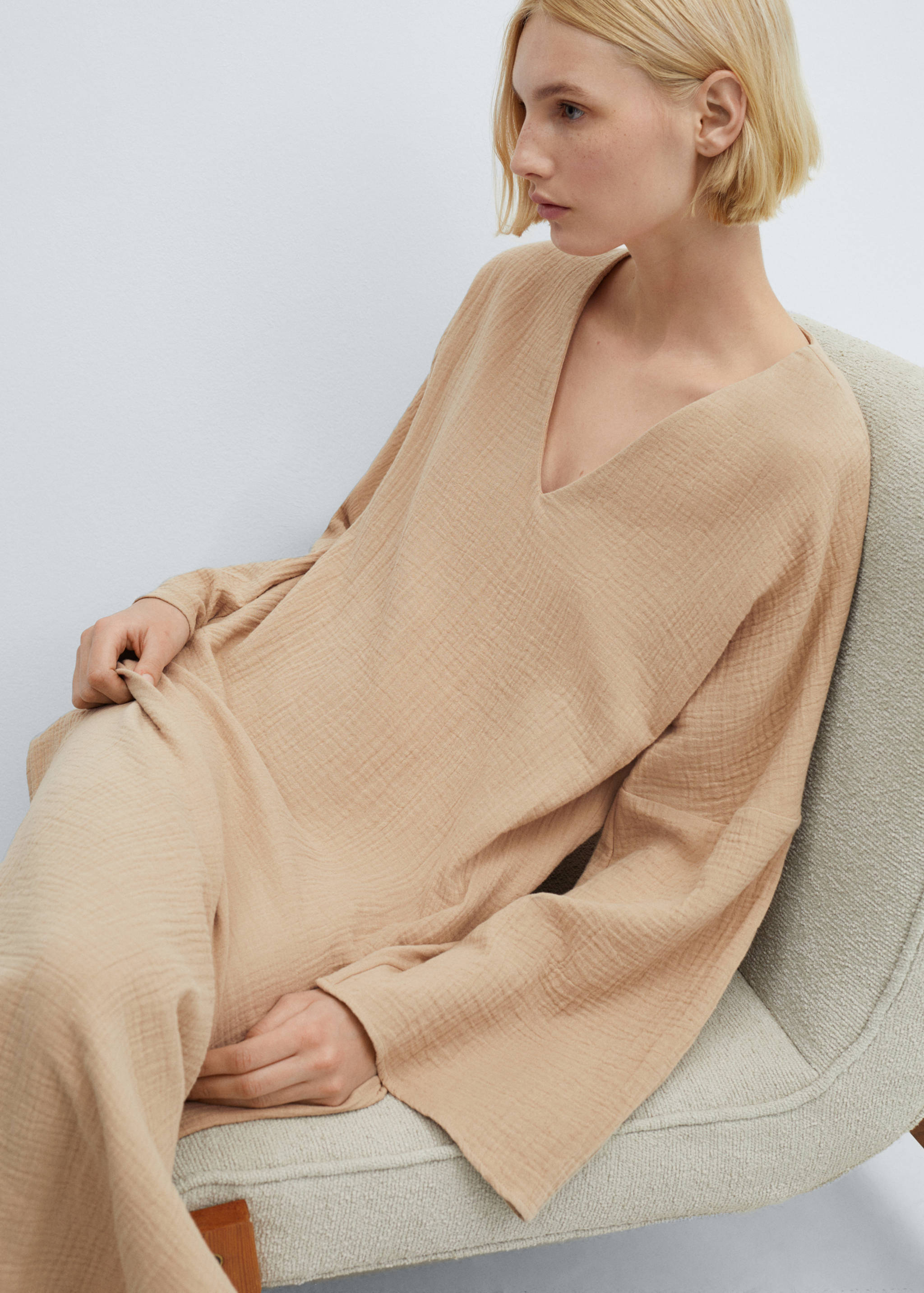 Cotton gauze caftan - Details of the article 2