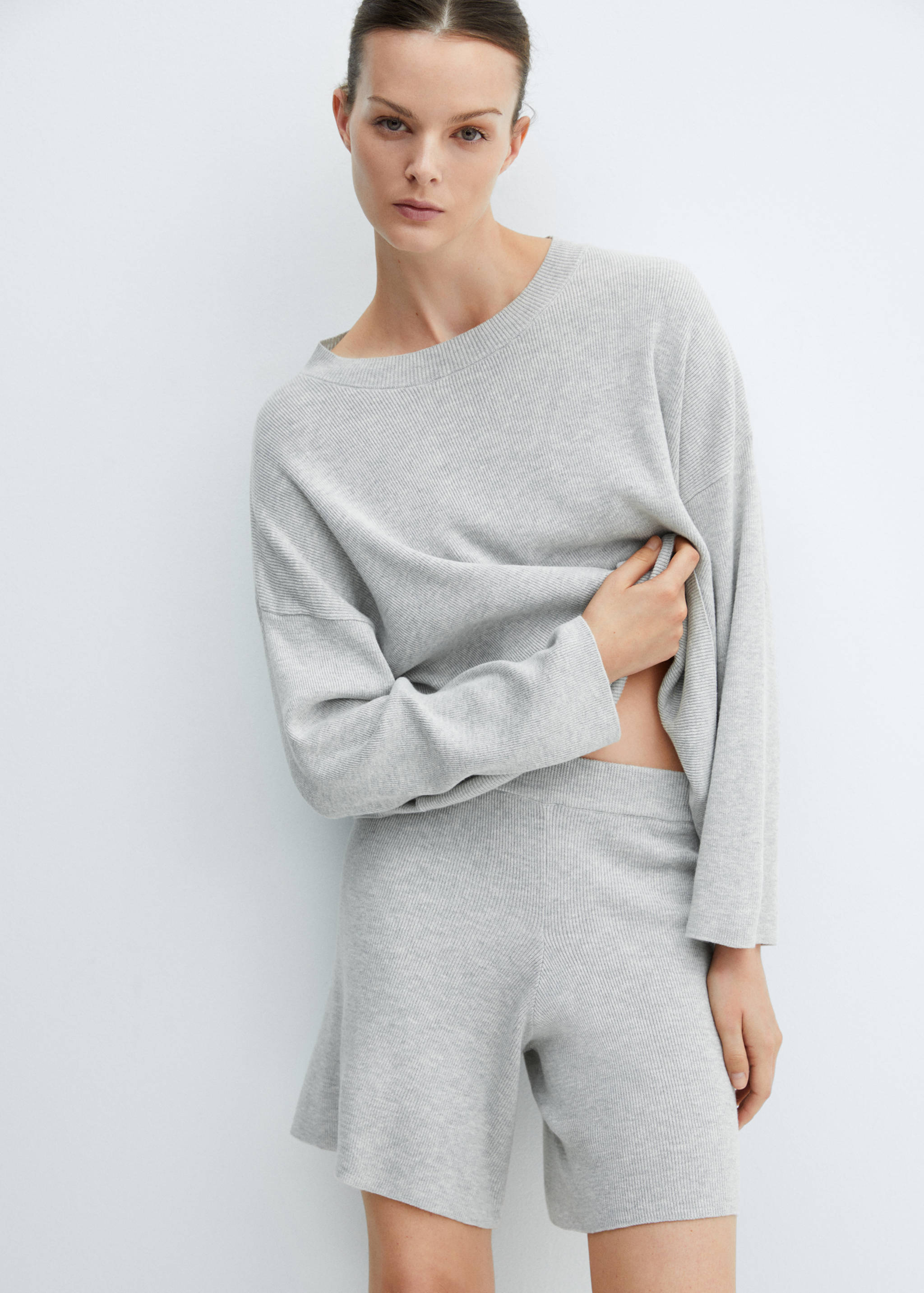 Gebreide trui met ronde hals - Middenvlak