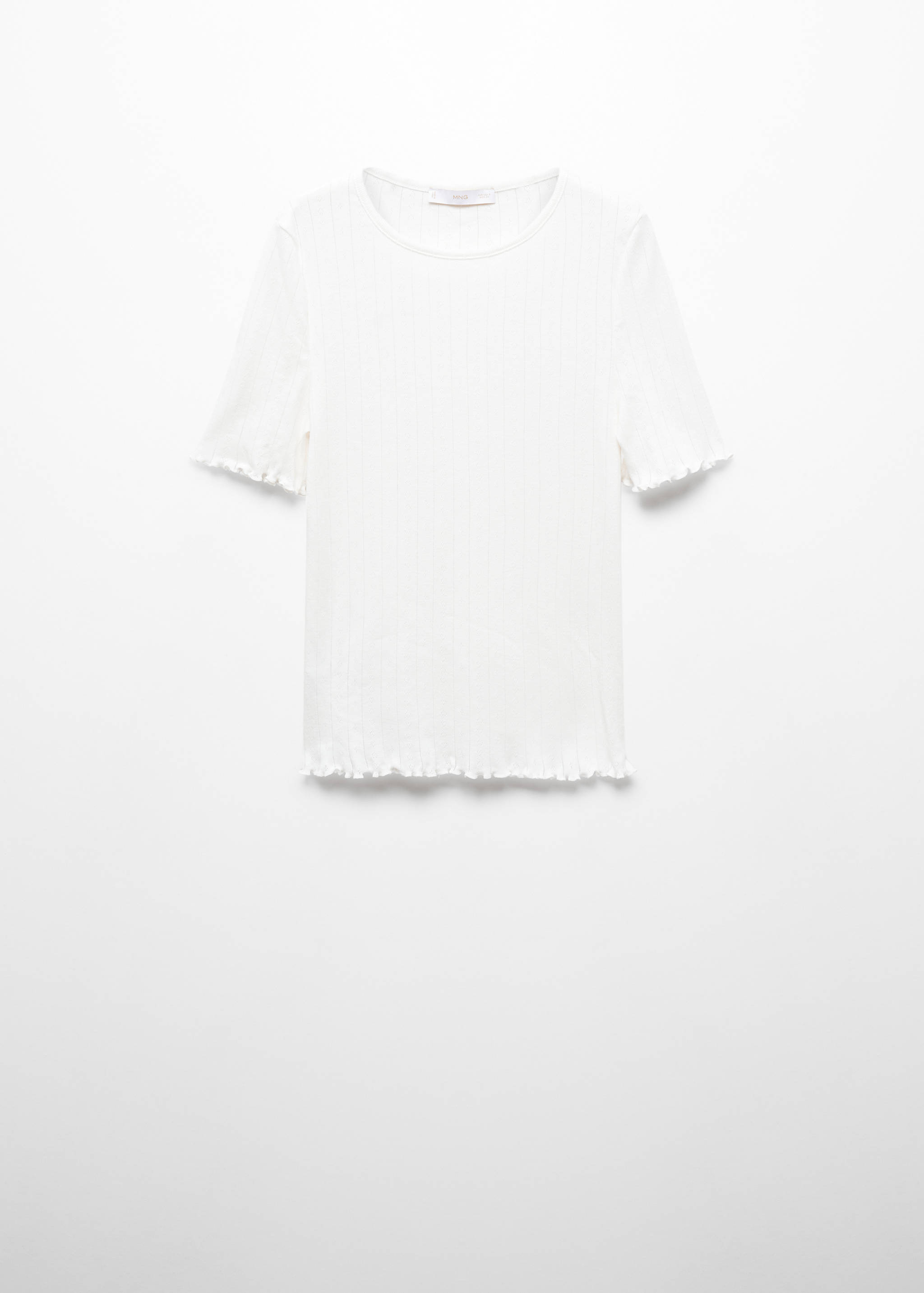 Cotton pyjama top with gathered hem - Article without model
