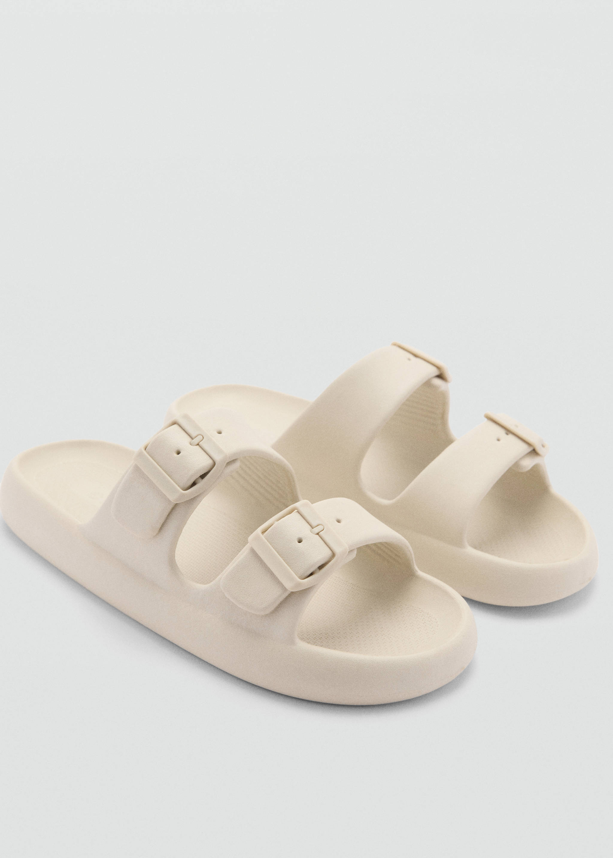 Double-buckle rubber sandals - Medium plane