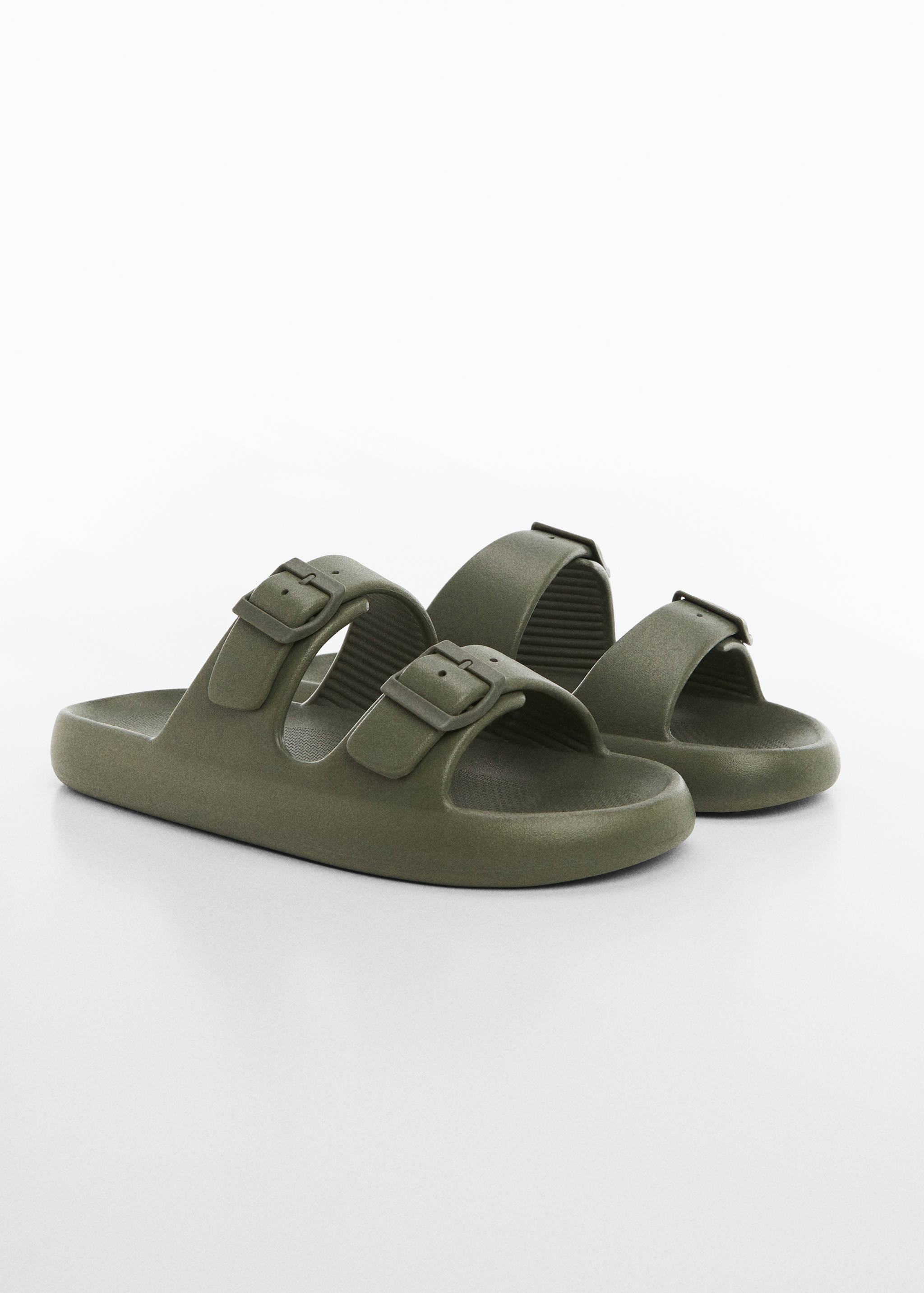 Double-buckle rubber sandals - Medium plane