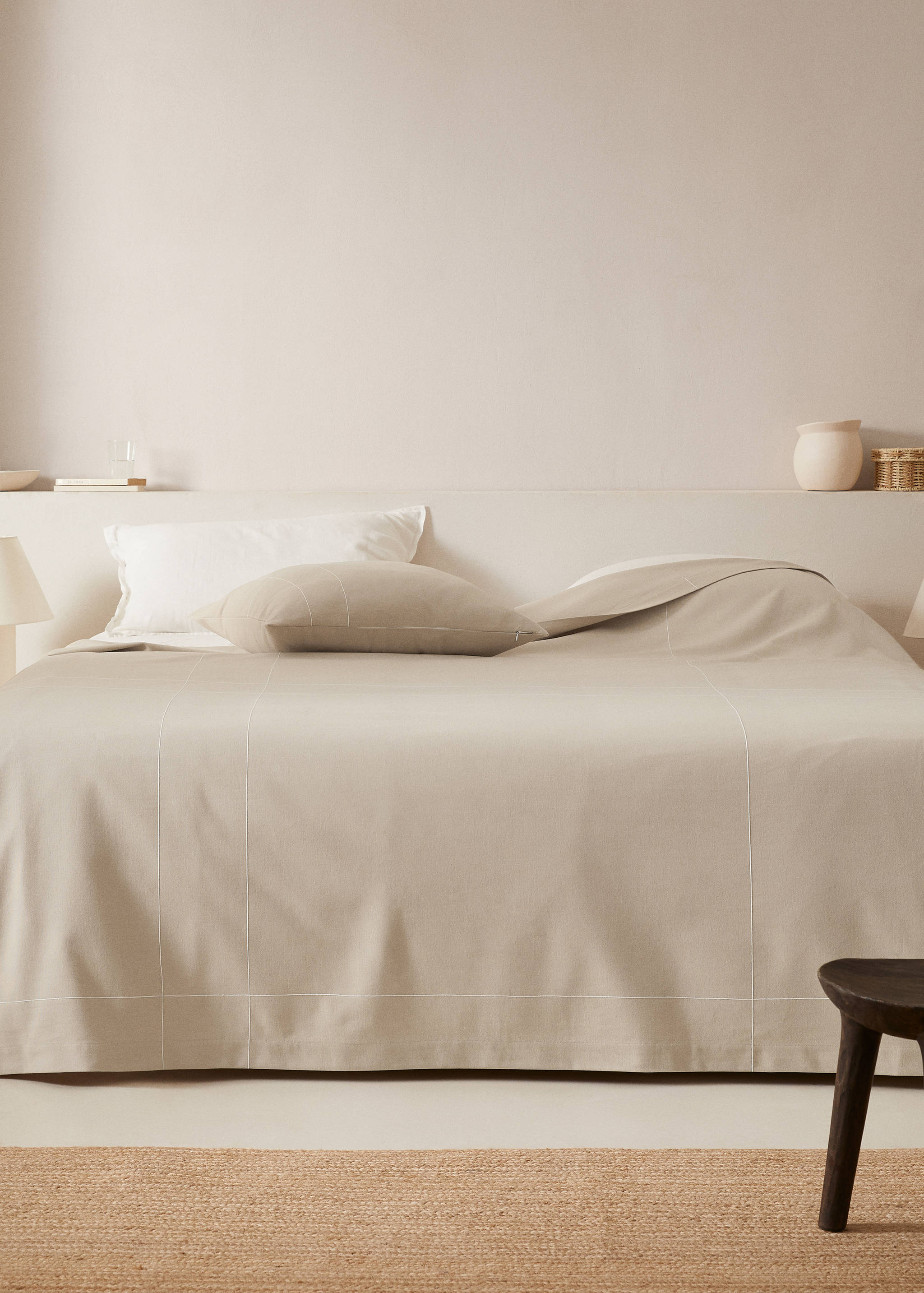 İşlemeli çizgili pamuklu yorgan - Genel plan