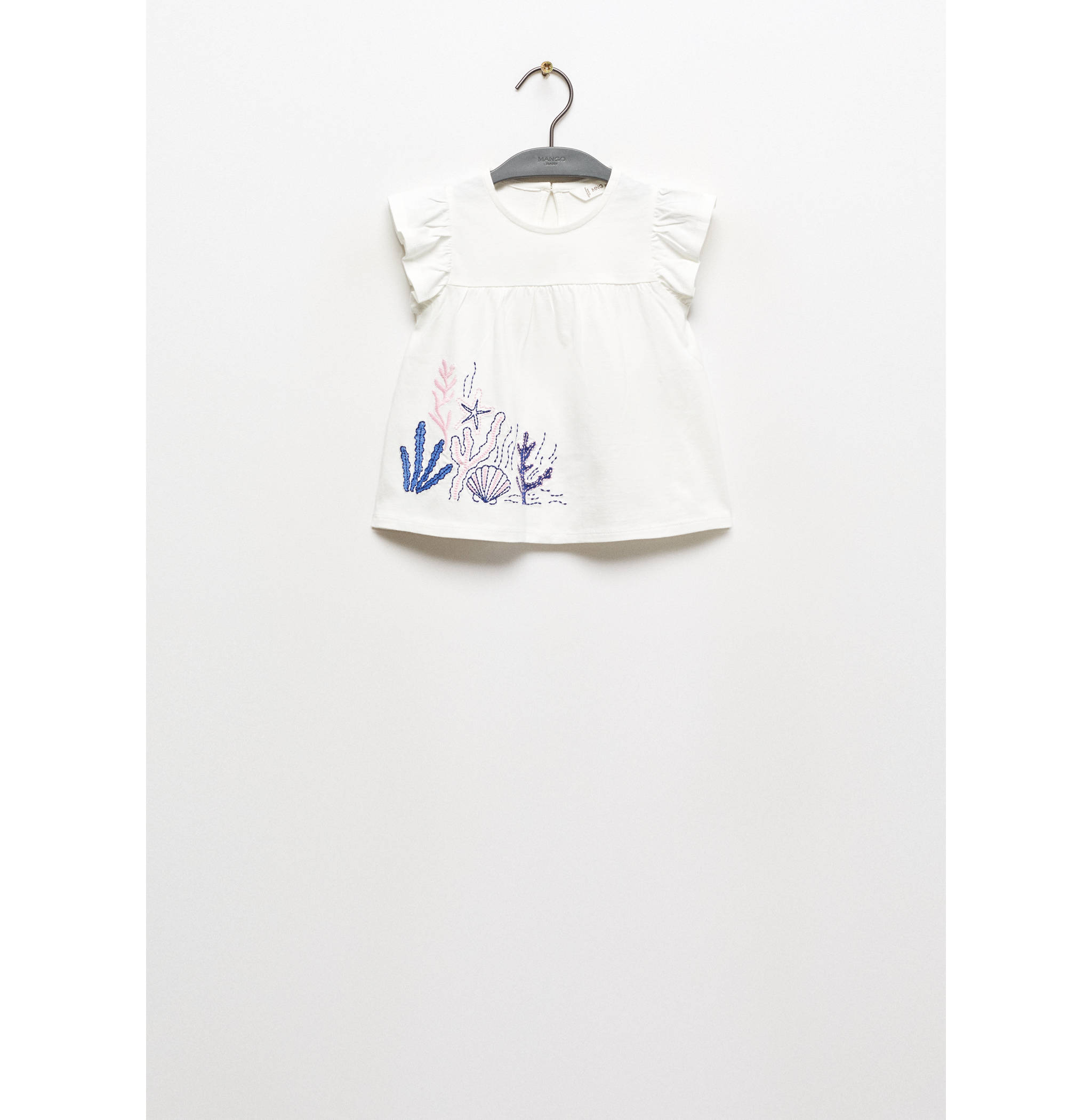 T-Shirt mit bestickten Volants - Artikel ohne Model