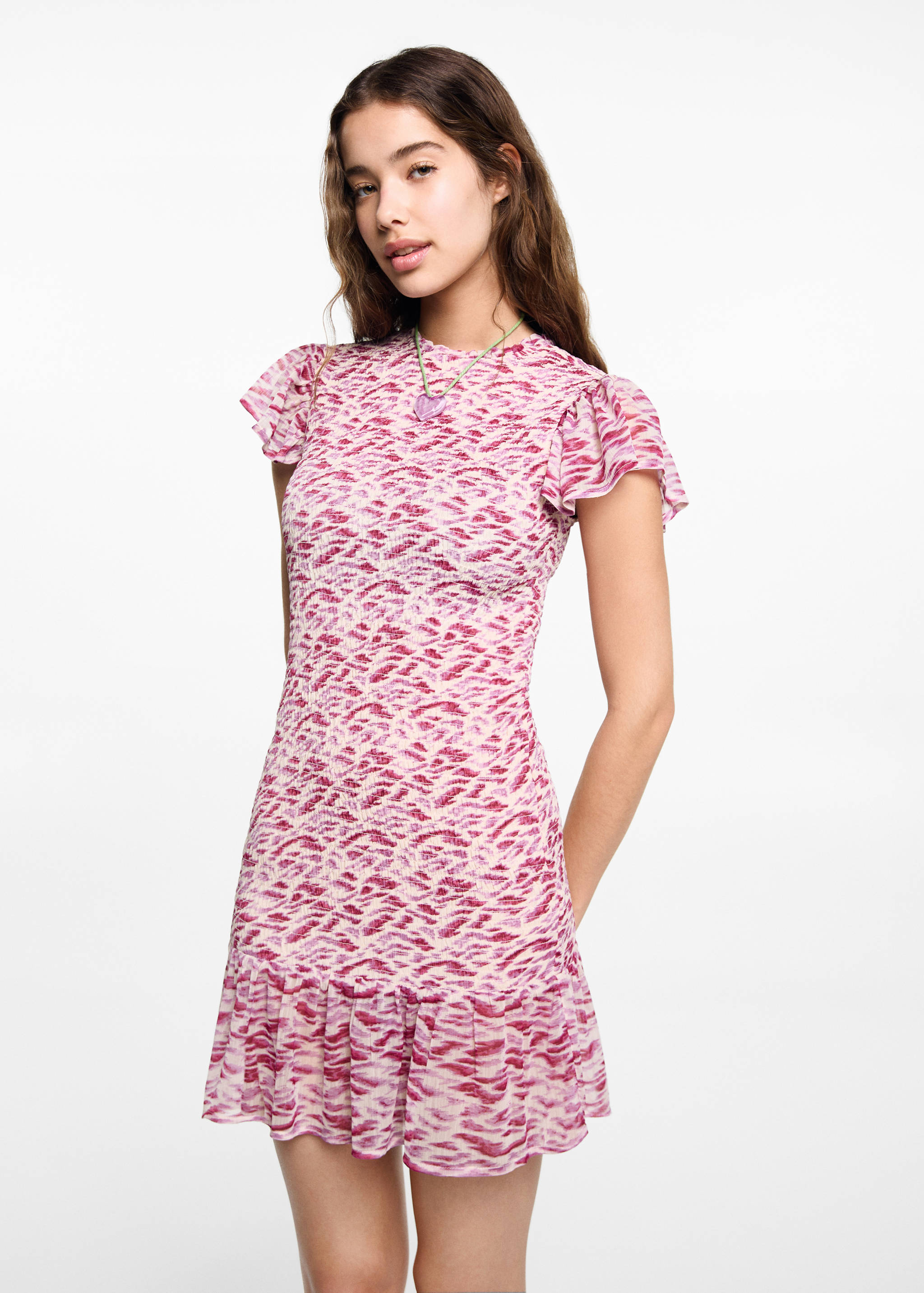 فستان مطبوع بأشكال حيوانات - رؤية وسط